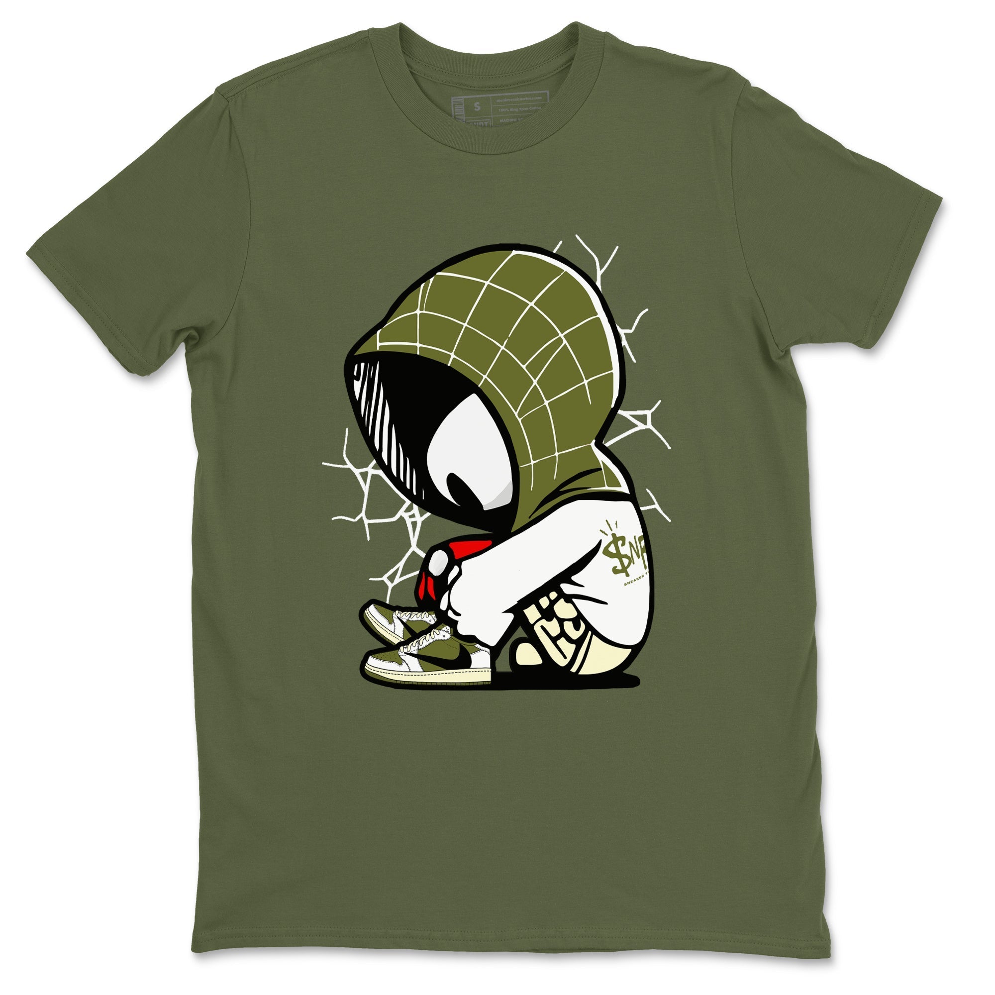 Baby Spider Sneaker Tees - Air Jordan 1 Travis Scott Medium Olive
