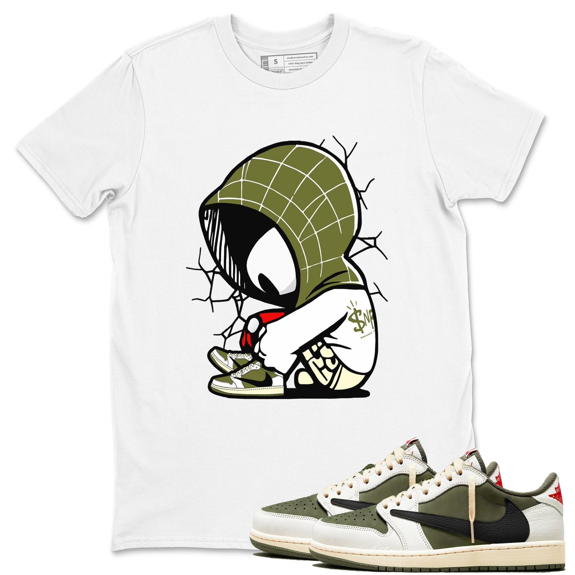 Baby Spider Sneaker Tees - Air Jordan 1 Travis Scott Medium Olive