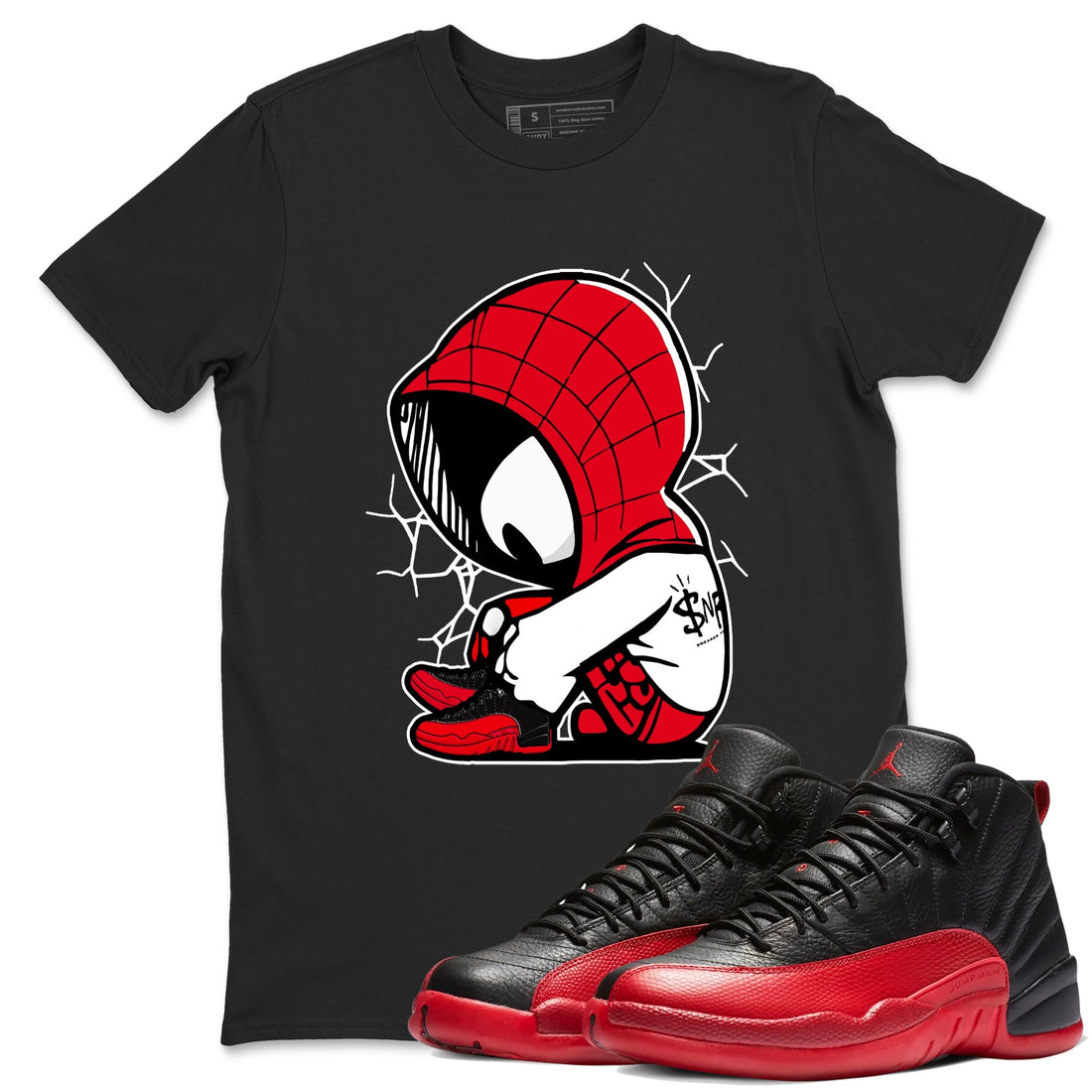 Baby Spider Sneaker Tees - Air Jordan 12 Flu Game