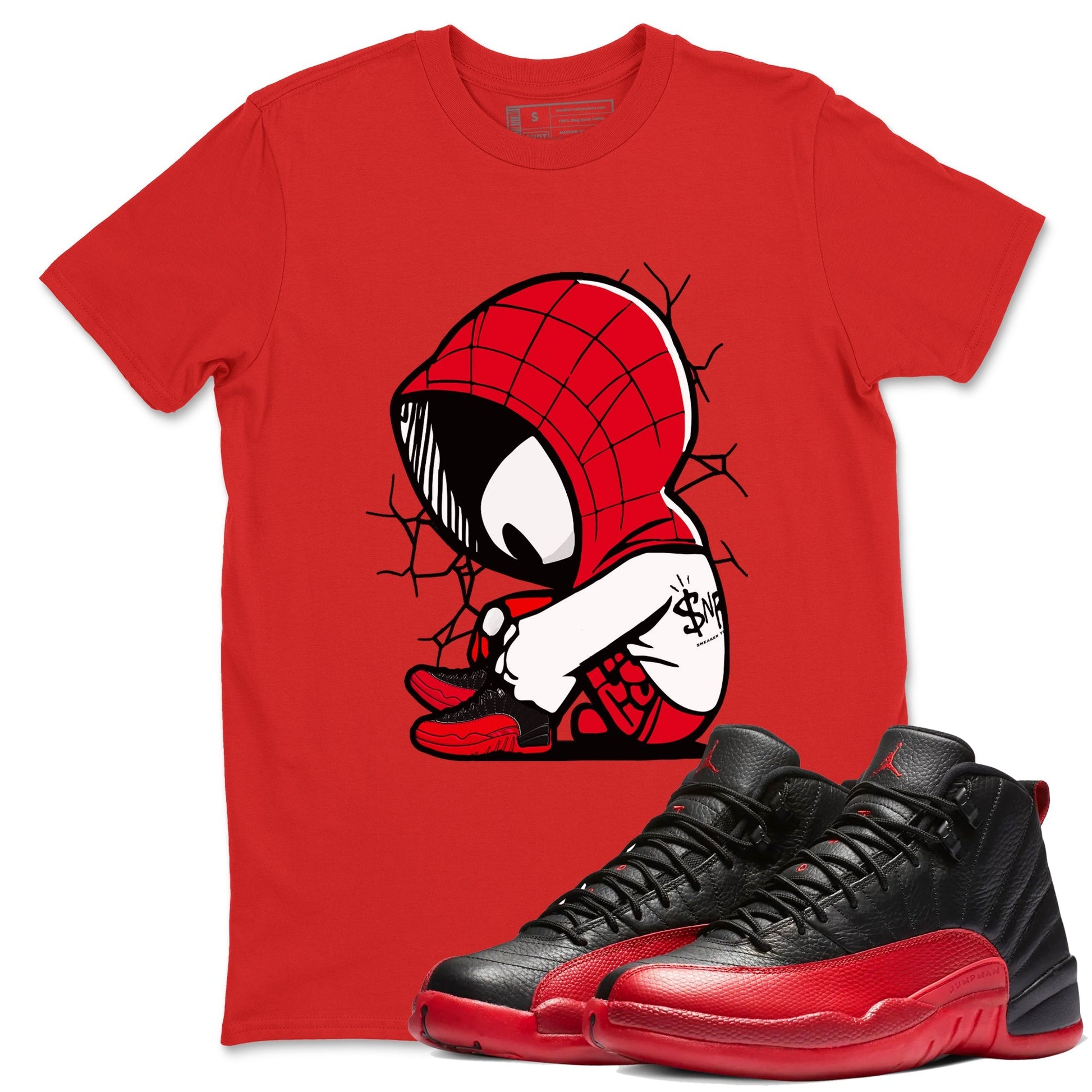Baby Spider Sneaker Tees - Air Jordan 12 Flu Game