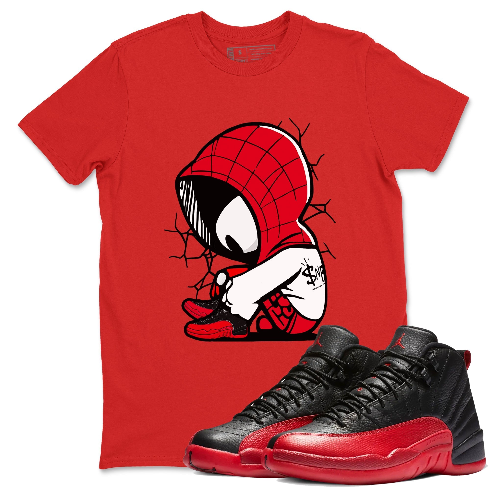 Baby Spider Sneaker Tees - Air Jordan 12 Flu Game