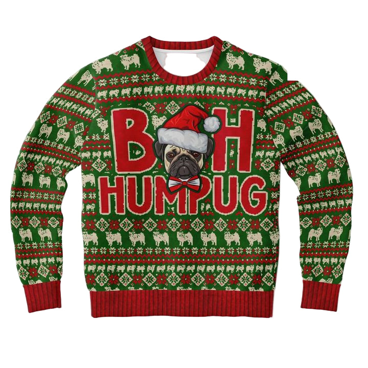 Bah Humpug Pug Tacky Dog Pug Lover Party 3d Ugly Christmas Sweater ? Usalast