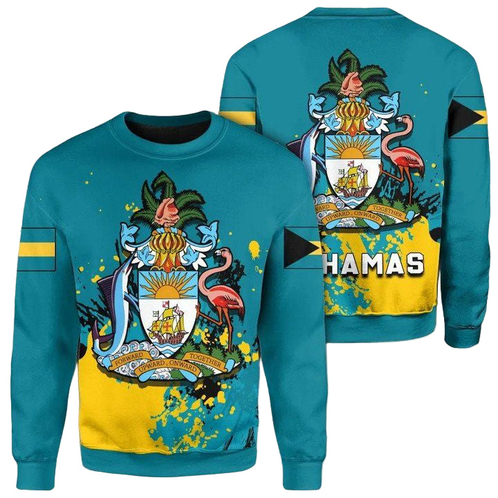 Bahamas Coat Of Arms Sweater Spaint Style J8W ? Usalast
