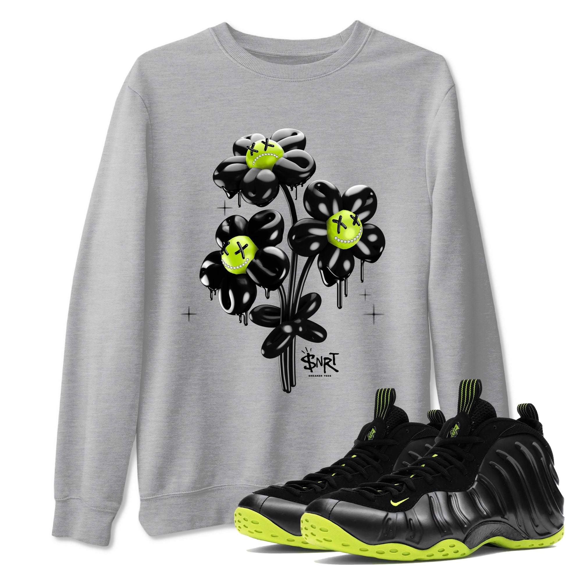 Balloon Bouquet Sneaker Tees - Air Foamposite One Black Volt