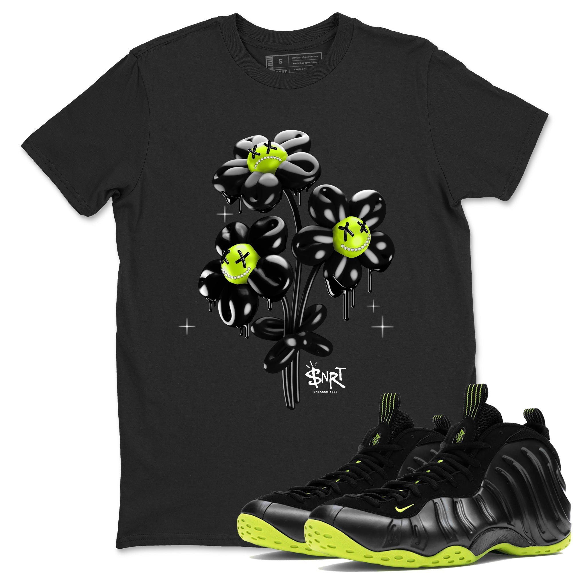 Balloon Bouquet Sneaker Tees - Air Foamposite One Black Volt