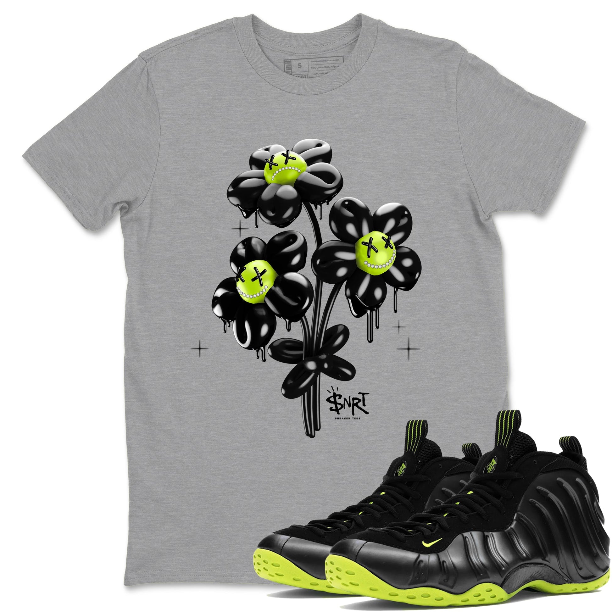 Balloon Bouquet Sneaker Tees - Air Foamposite One Black Volt