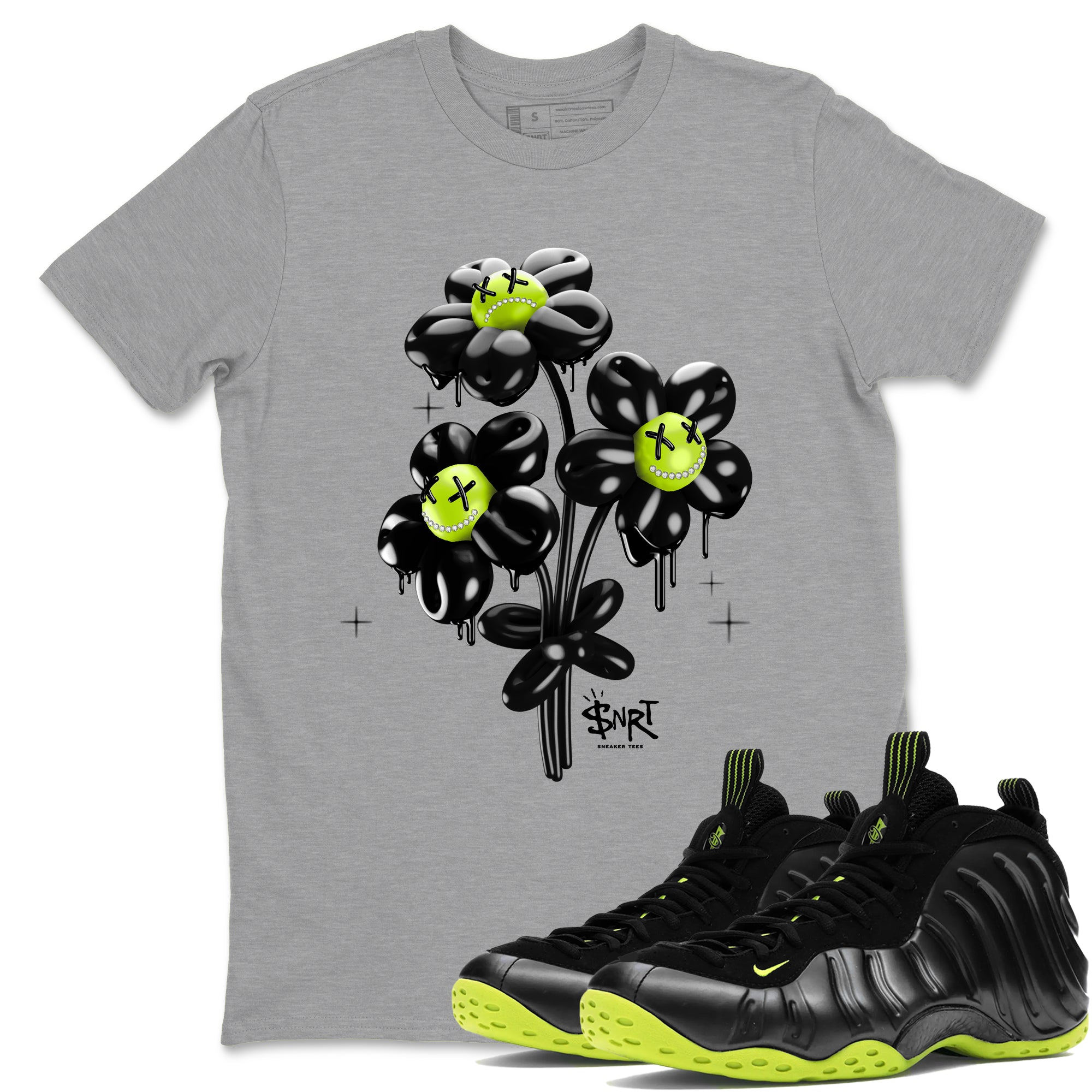 Balloon Bouquet Sneaker Tees - Air Foamposite One Black Volt