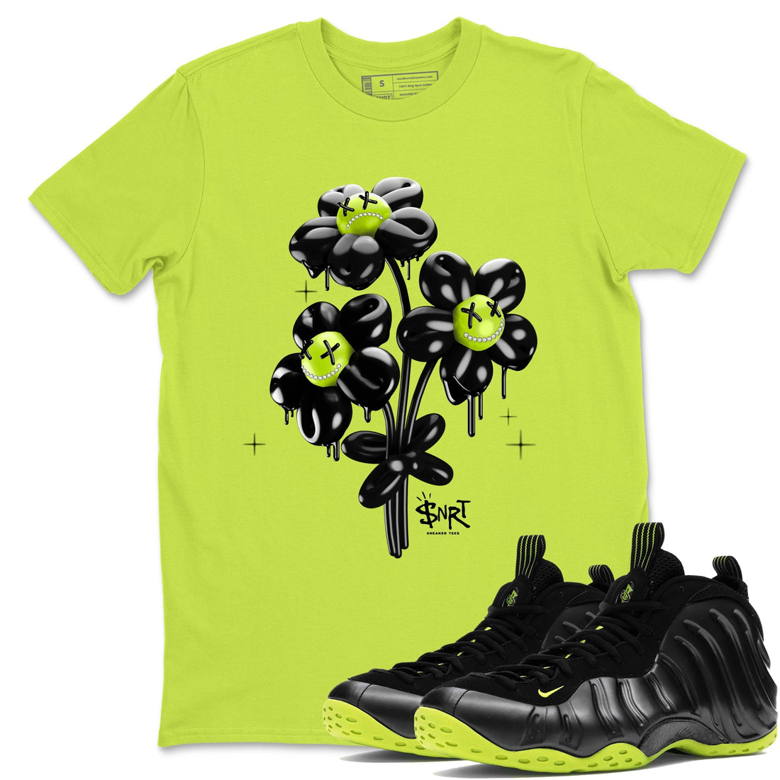 Balloon Bouquet Sneaker Tees - Air Foamposite One Black Volt