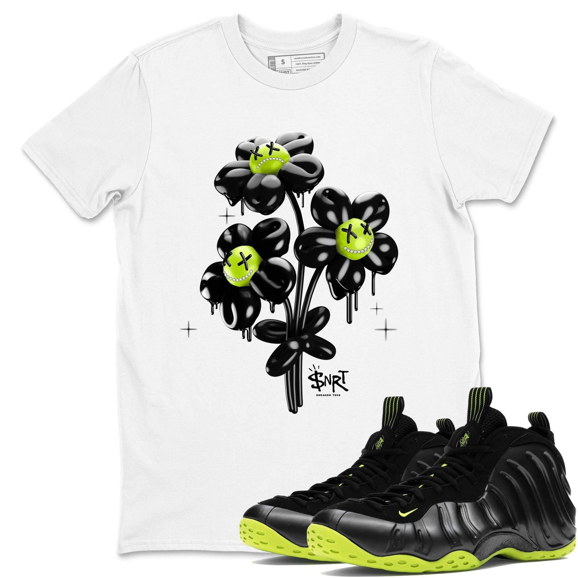 Balloon Bouquet Sneaker Tees - Air Foamposite One Black Volt