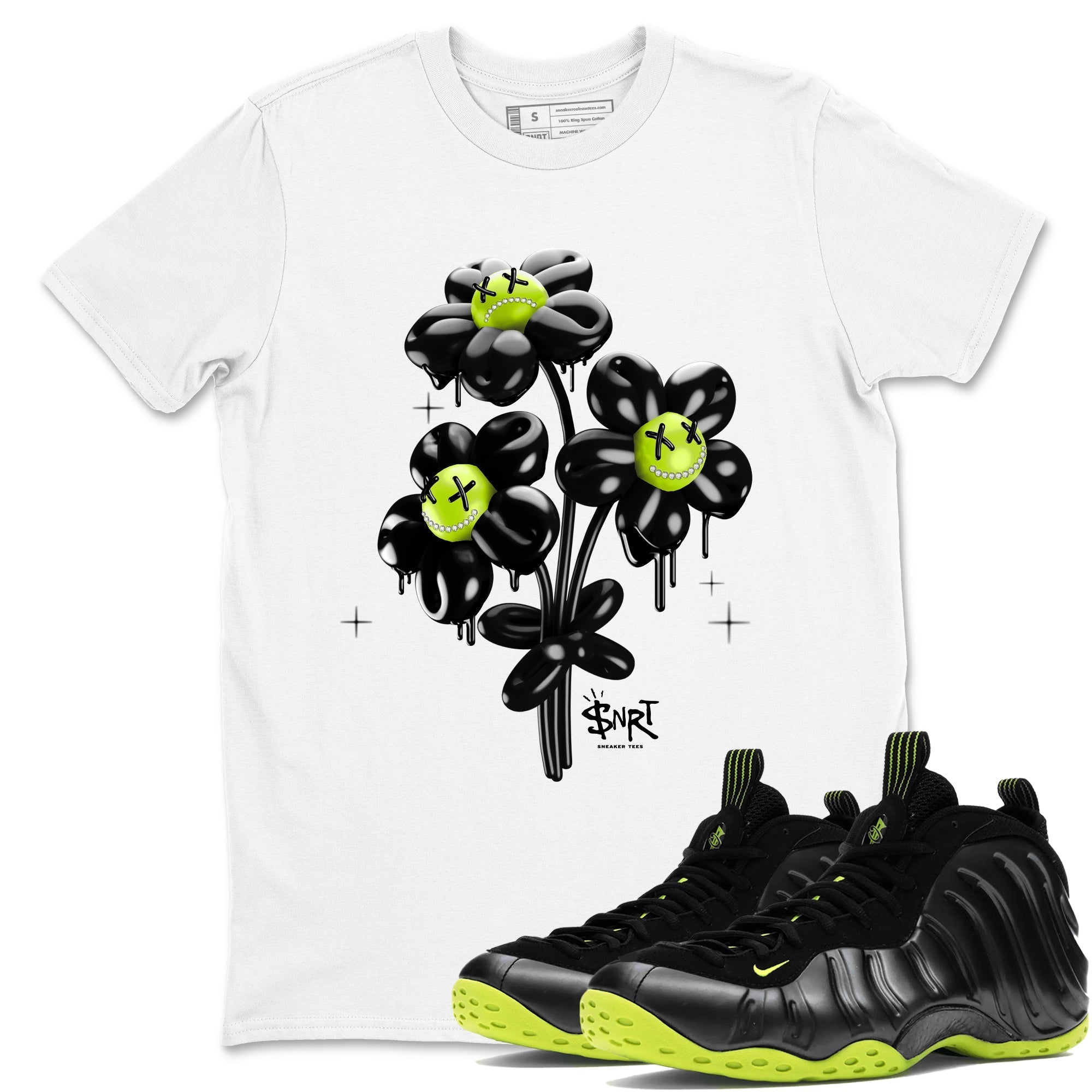 Balloon Bouquet Sneaker Tees - Air Foamposite One Black Volt