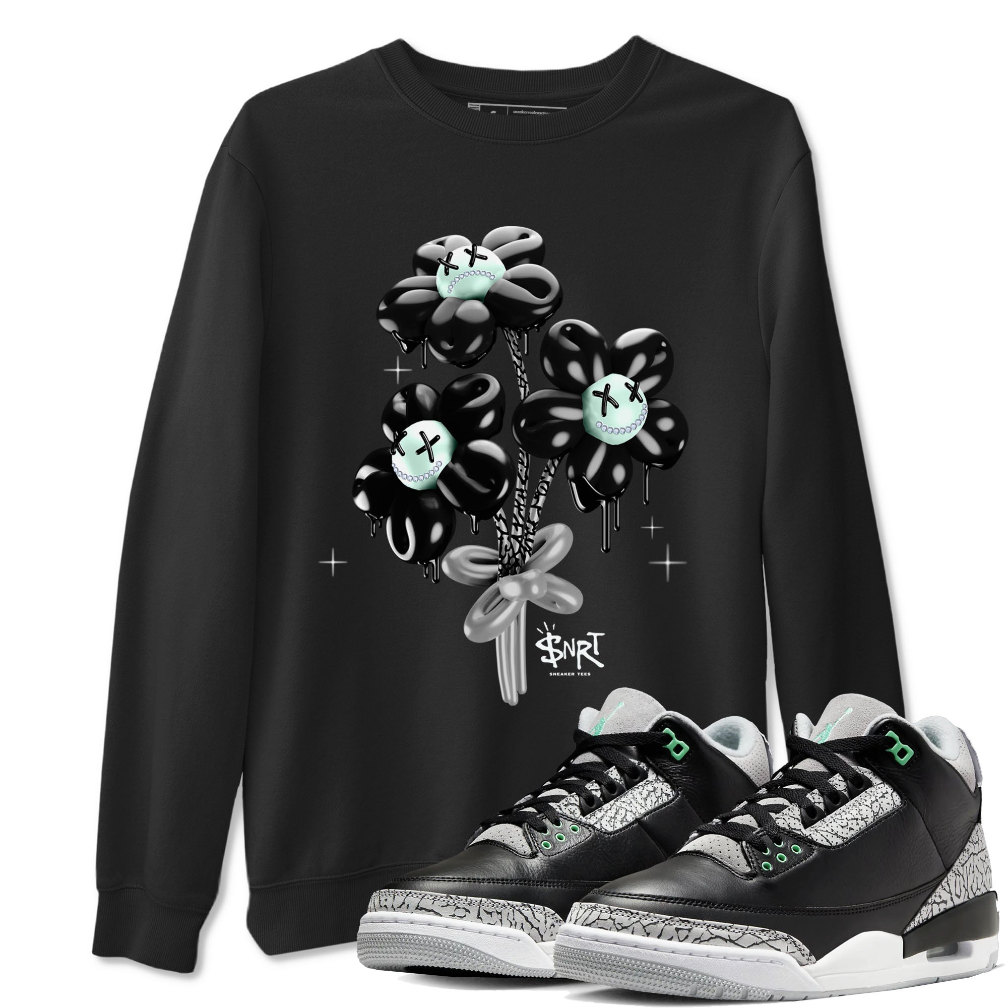 Balloon Bouquet Sneaker Tees - Air Jordan 3 Green Glow