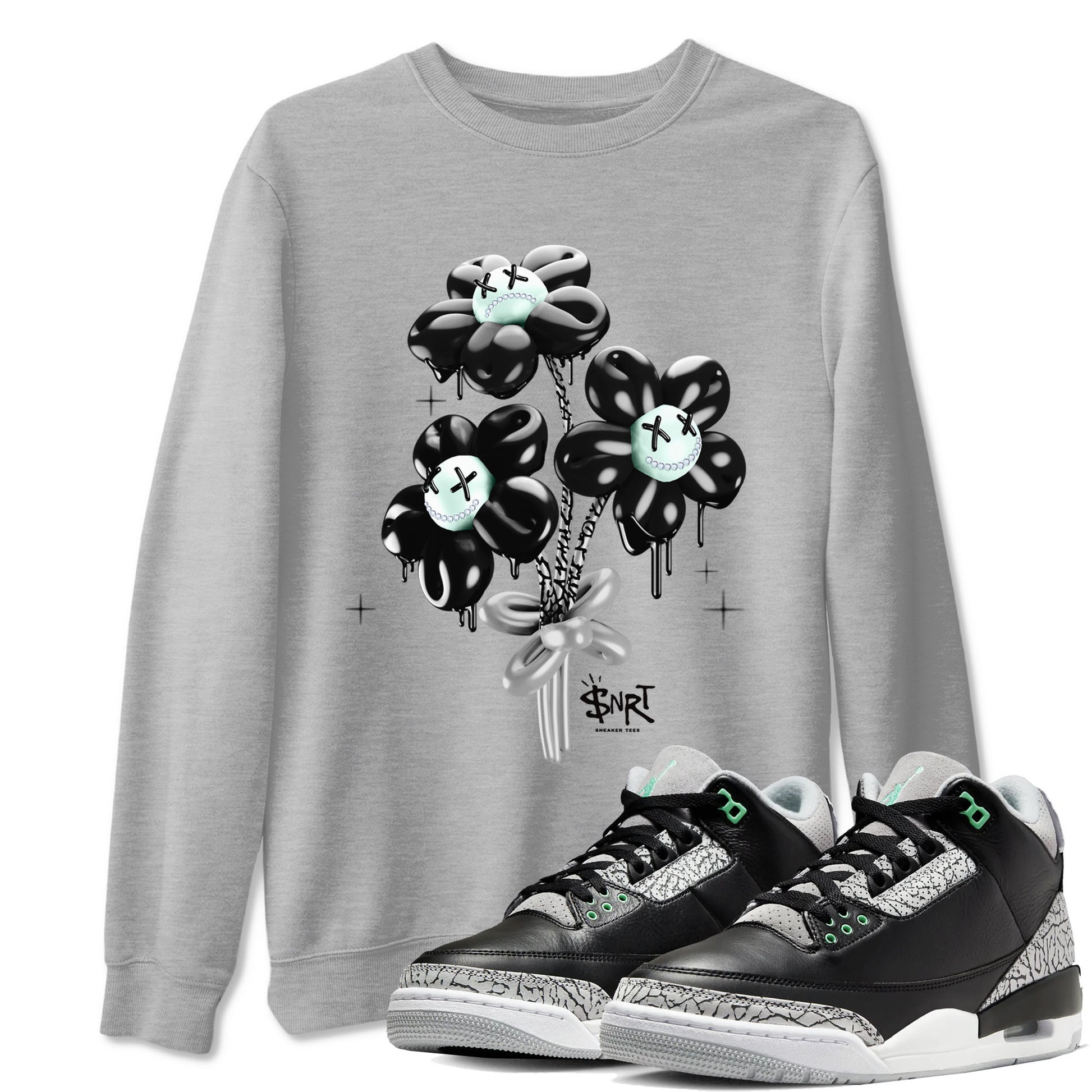 Balloon Bouquet Sneaker Tees - Air Jordan 3 Green Glow