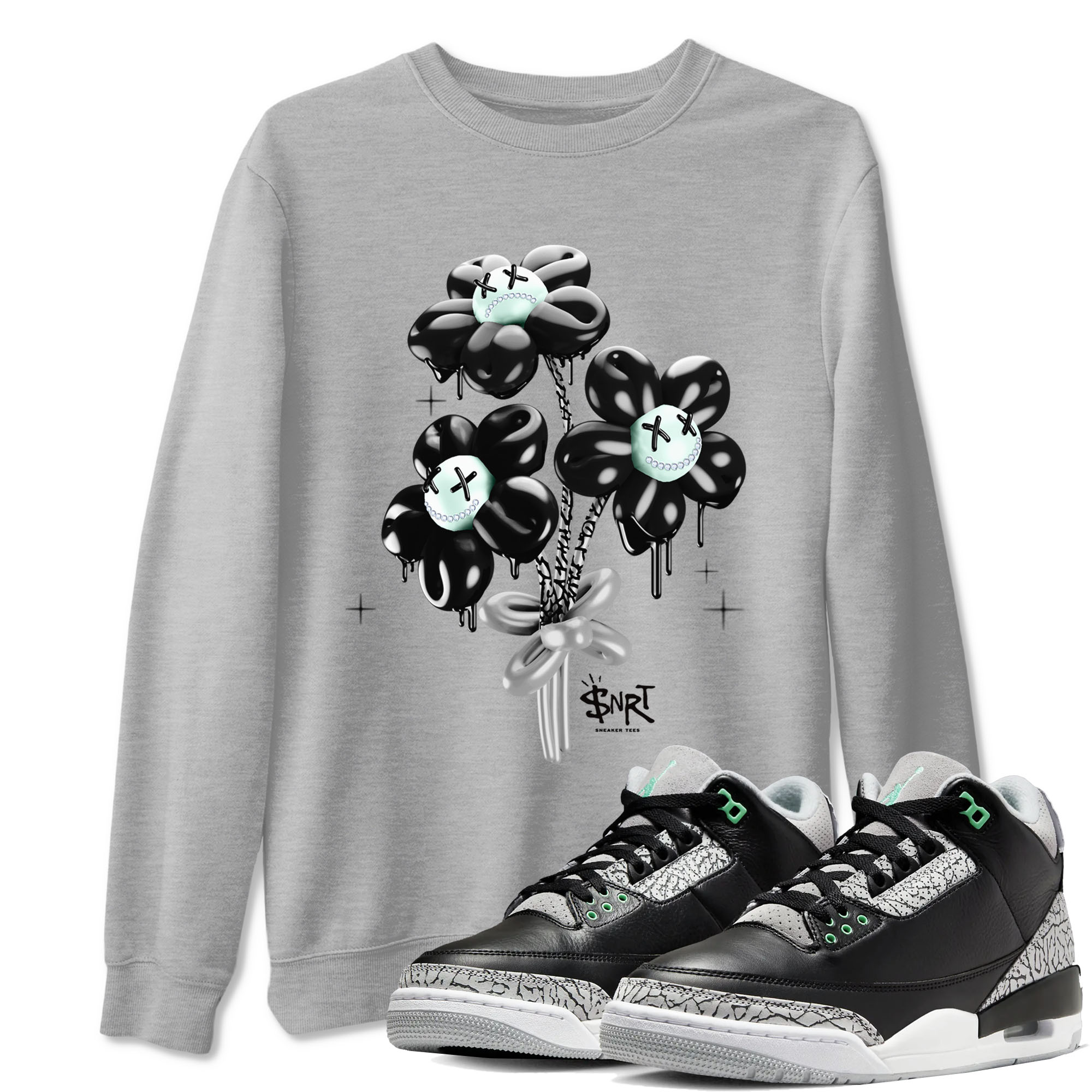 Balloon Bouquet Sneaker Tees - Air Jordan 3 Green Glow