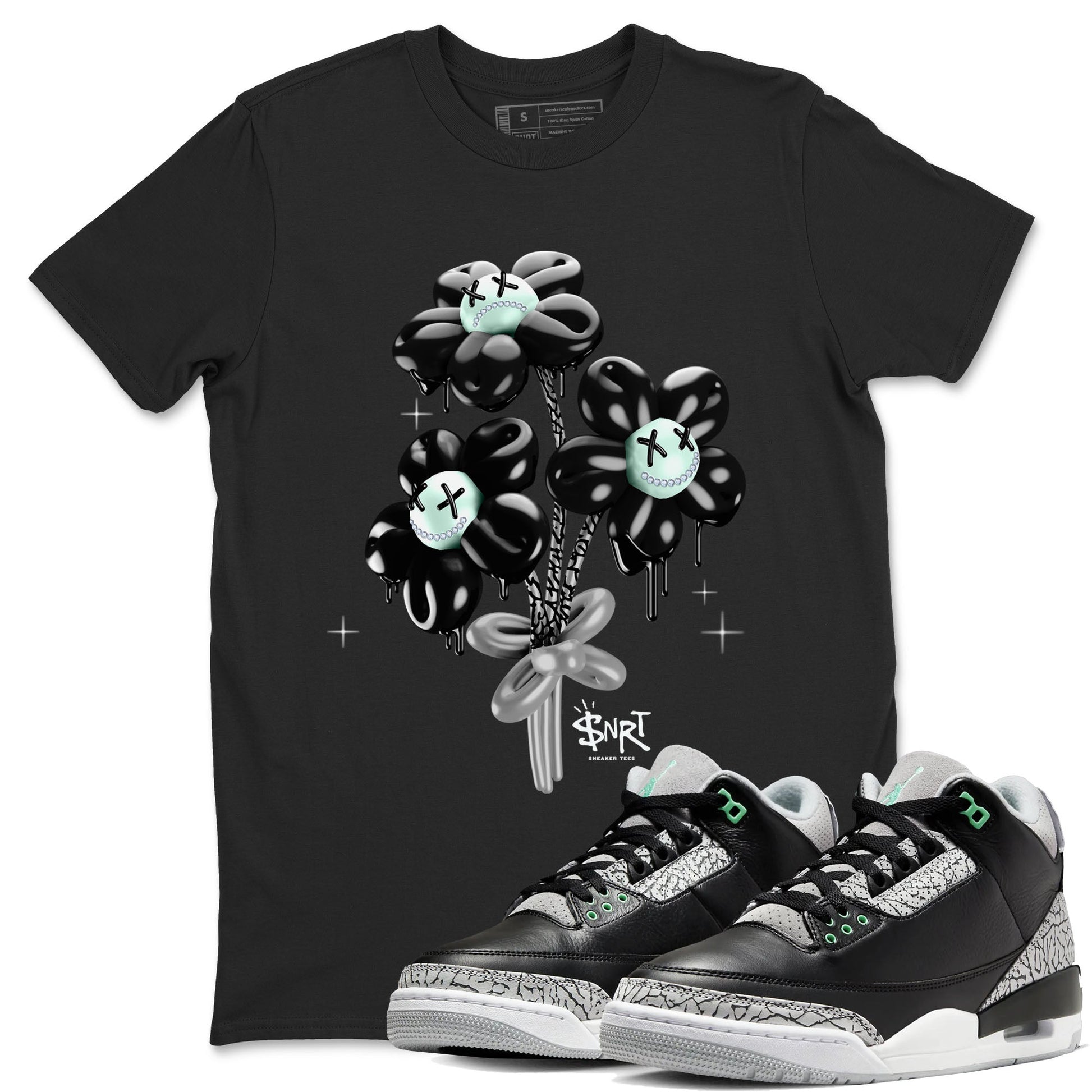 Balloon Bouquet Sneaker Tees - Air Jordan 3 Green Glow