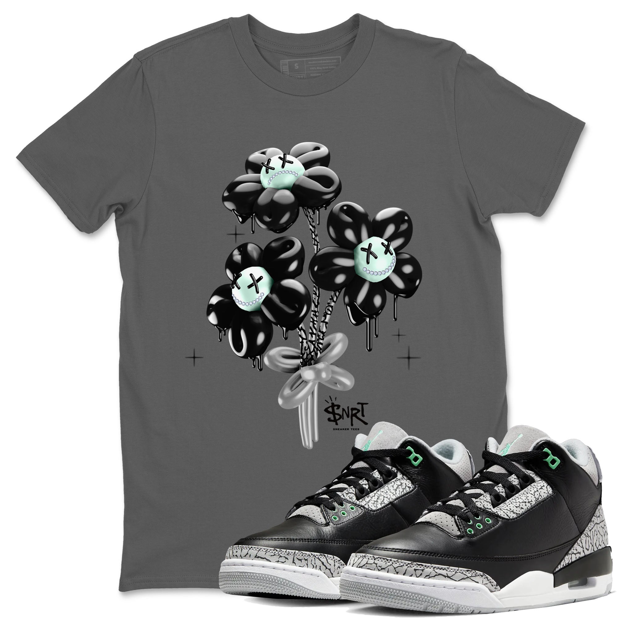 Balloon Bouquet Sneaker Tees - Air Jordan 3 Green Glow
