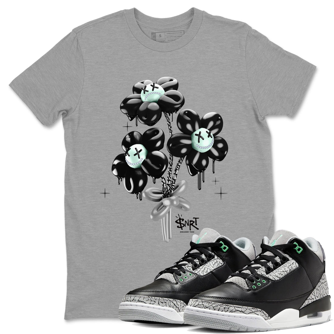 Balloon Bouquet Sneaker Tees - Air Jordan 3 Green Glow