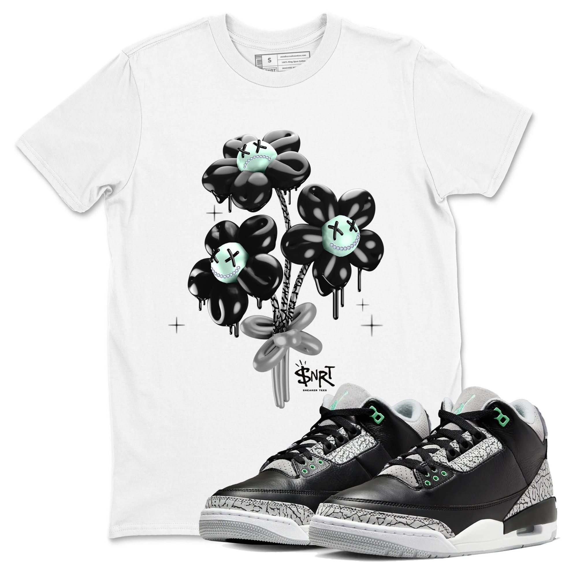 Balloon Bouquet Sneaker Tees - Air Jordan 3 Green Glow