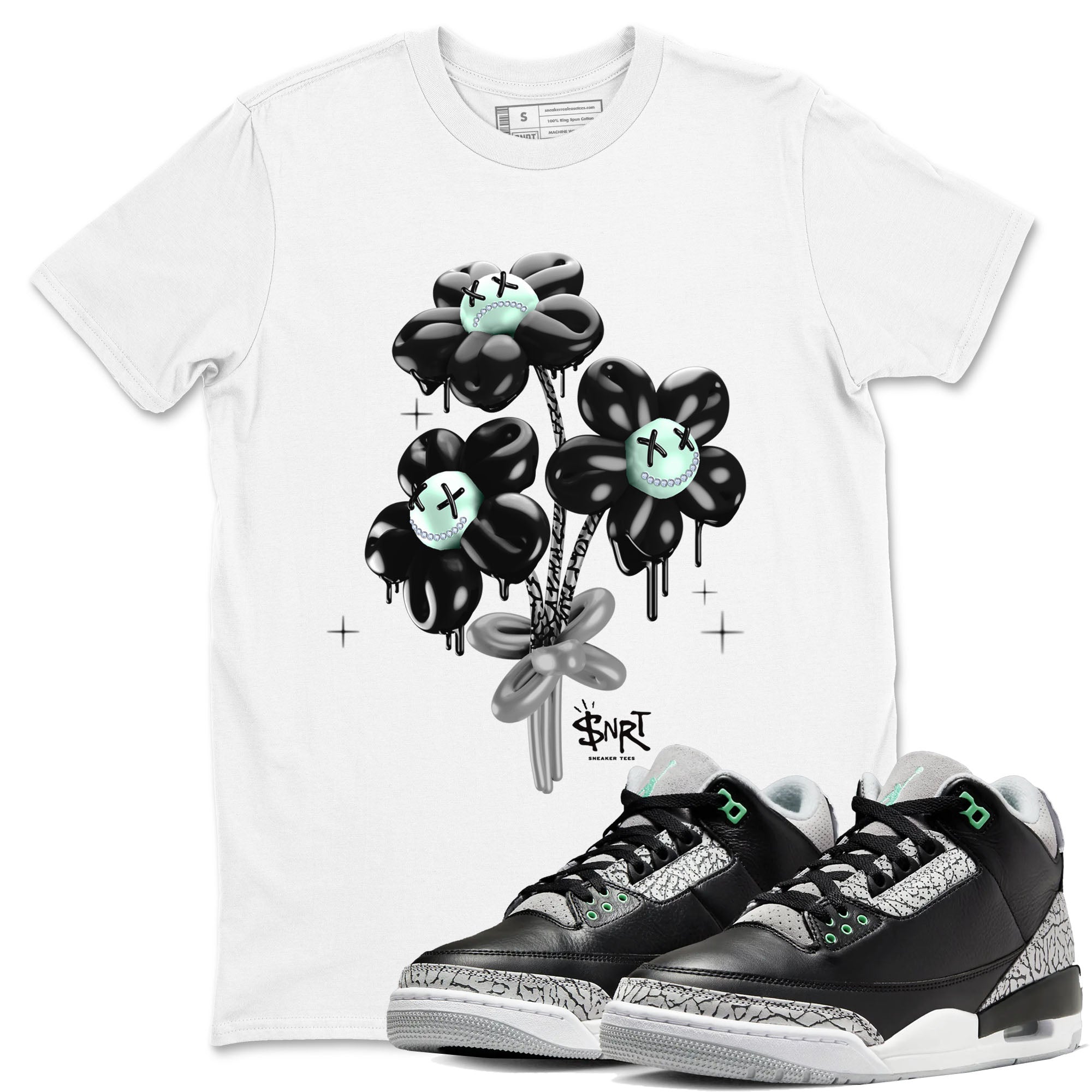 Balloon Bouquet Sneaker Tees - Air Jordan 3 Green Glow