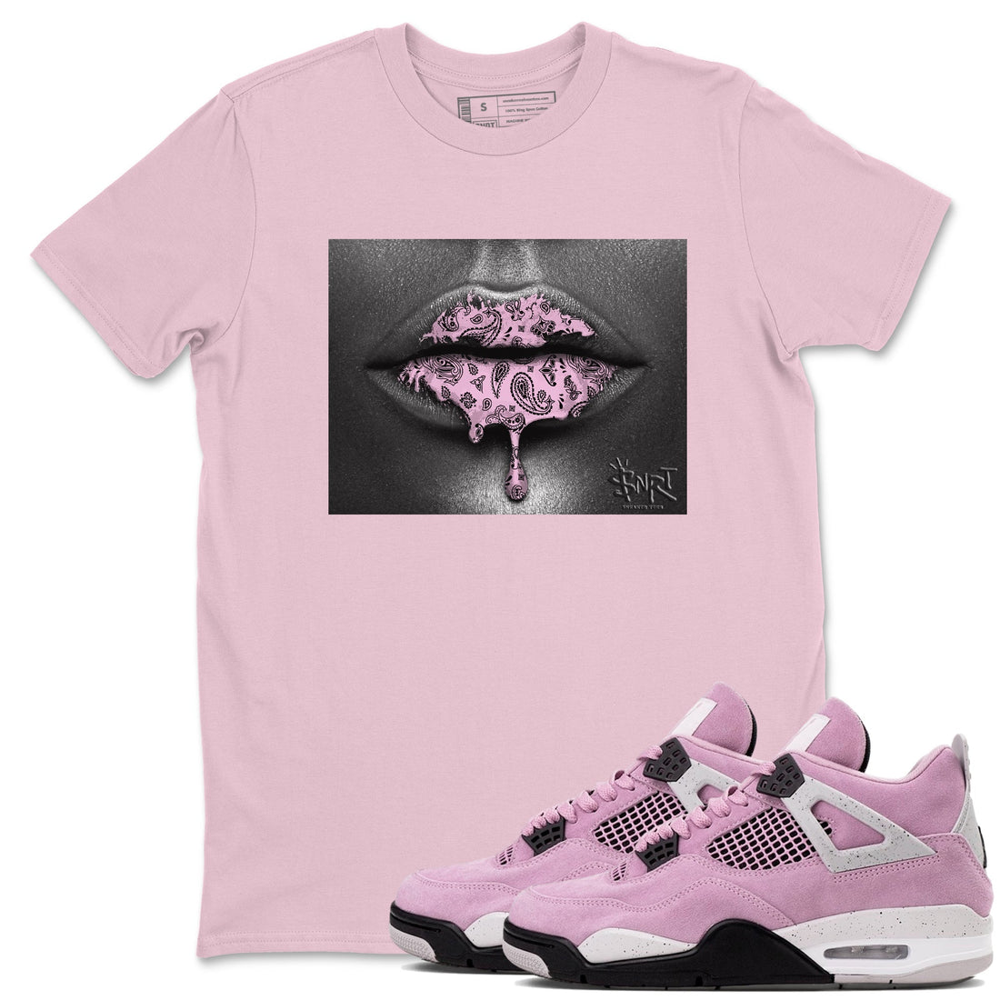 Bandana Lips Sneaker Tees - Air Jordan 4 Orchid
