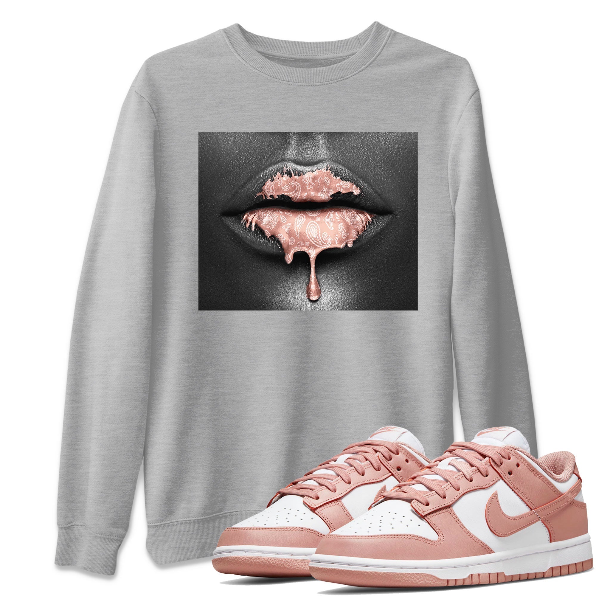 Bandana Lips Sneaker Tee - Dunk Rose Whisper