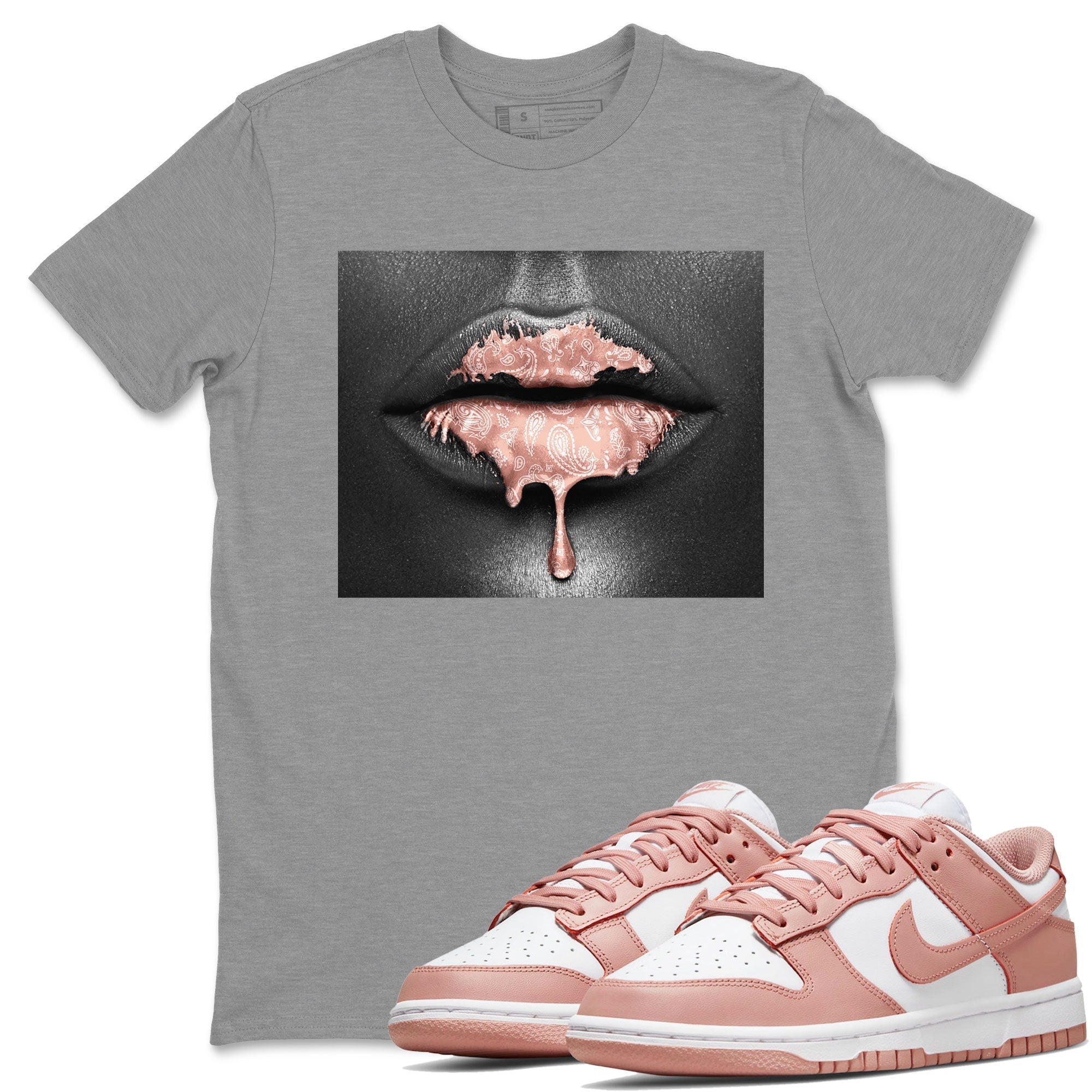 Bandana Lips Sneaker Tee - Dunk Rose Whisper