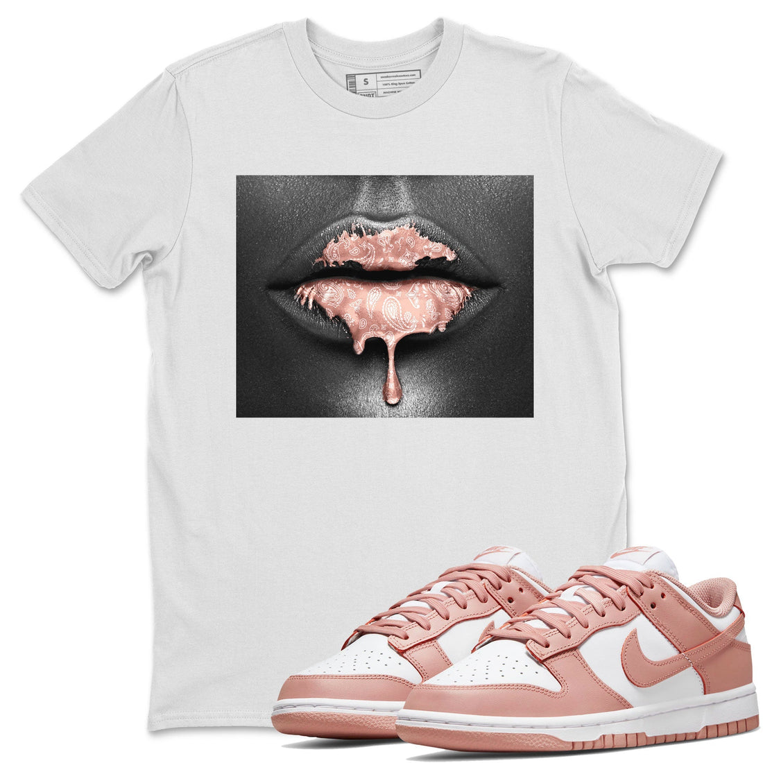 Bandana Lips Sneaker Tee - Dunk Rose Whisper