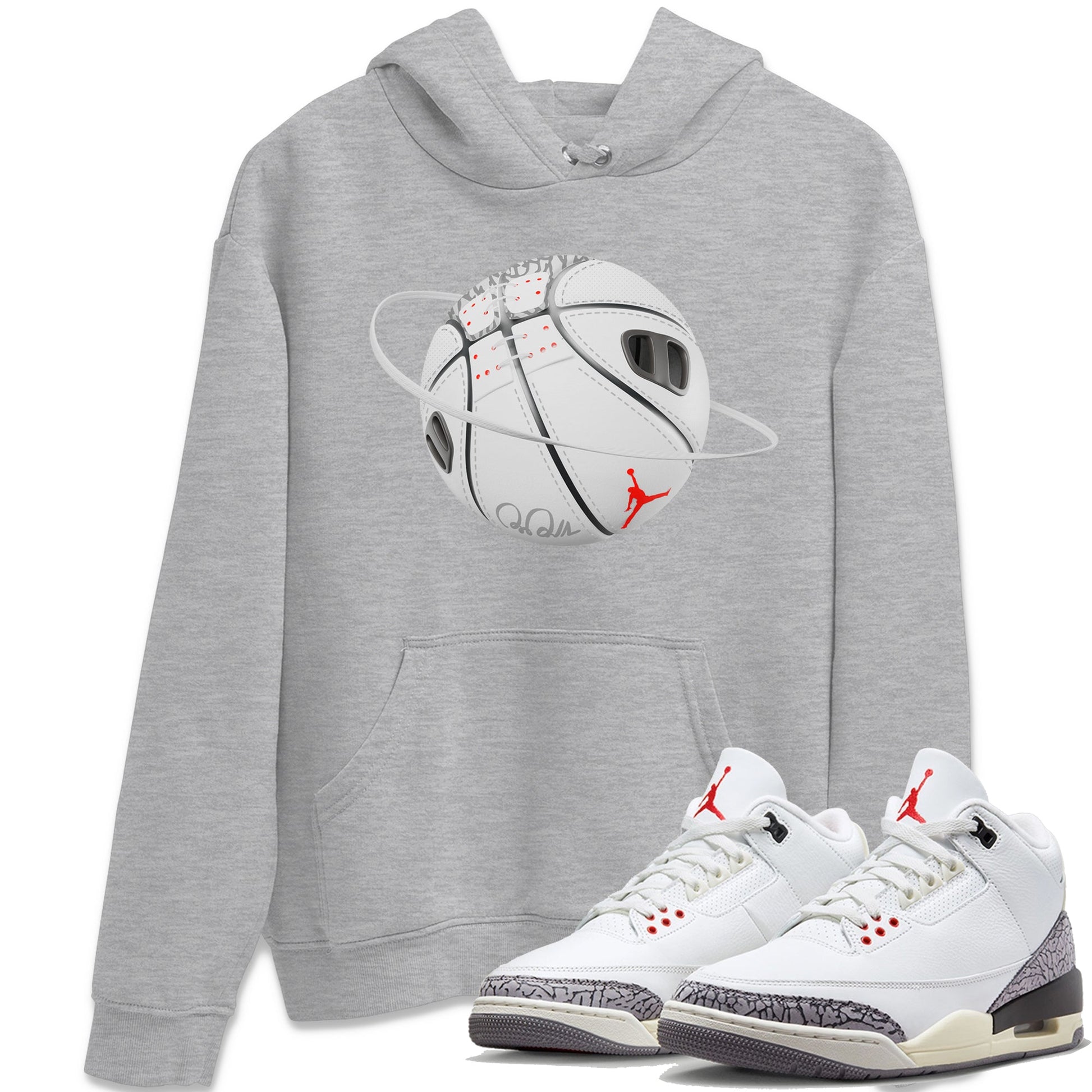 Basketball Planet Unisex Tops - Air Jordan 3 White Cement