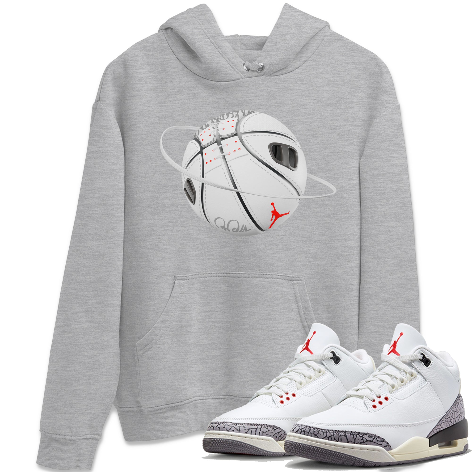 Basketball Planet Unisex Tops - Air Jordan 3 White Cement