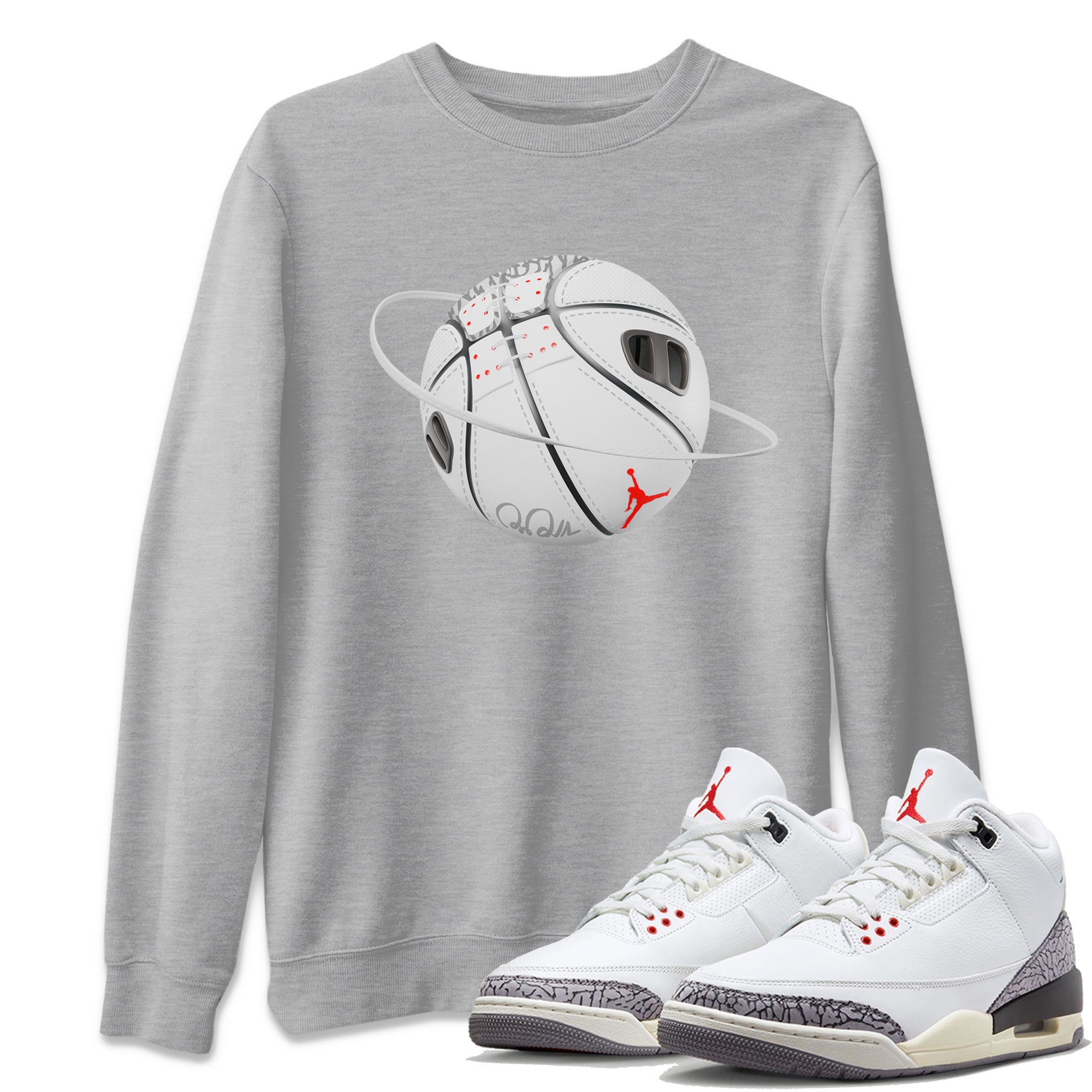 Basketball Planet Unisex Tops - Air Jordan 3 White Cement