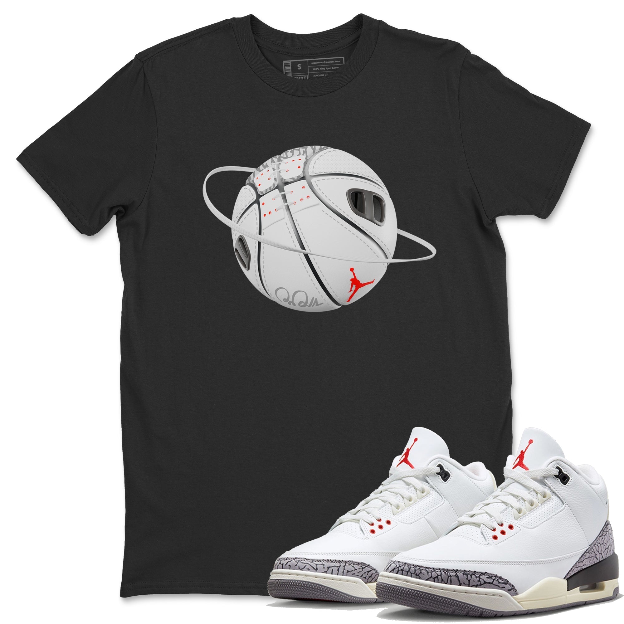 Basketball Planet Unisex Tops - Air Jordan 3 White Cement