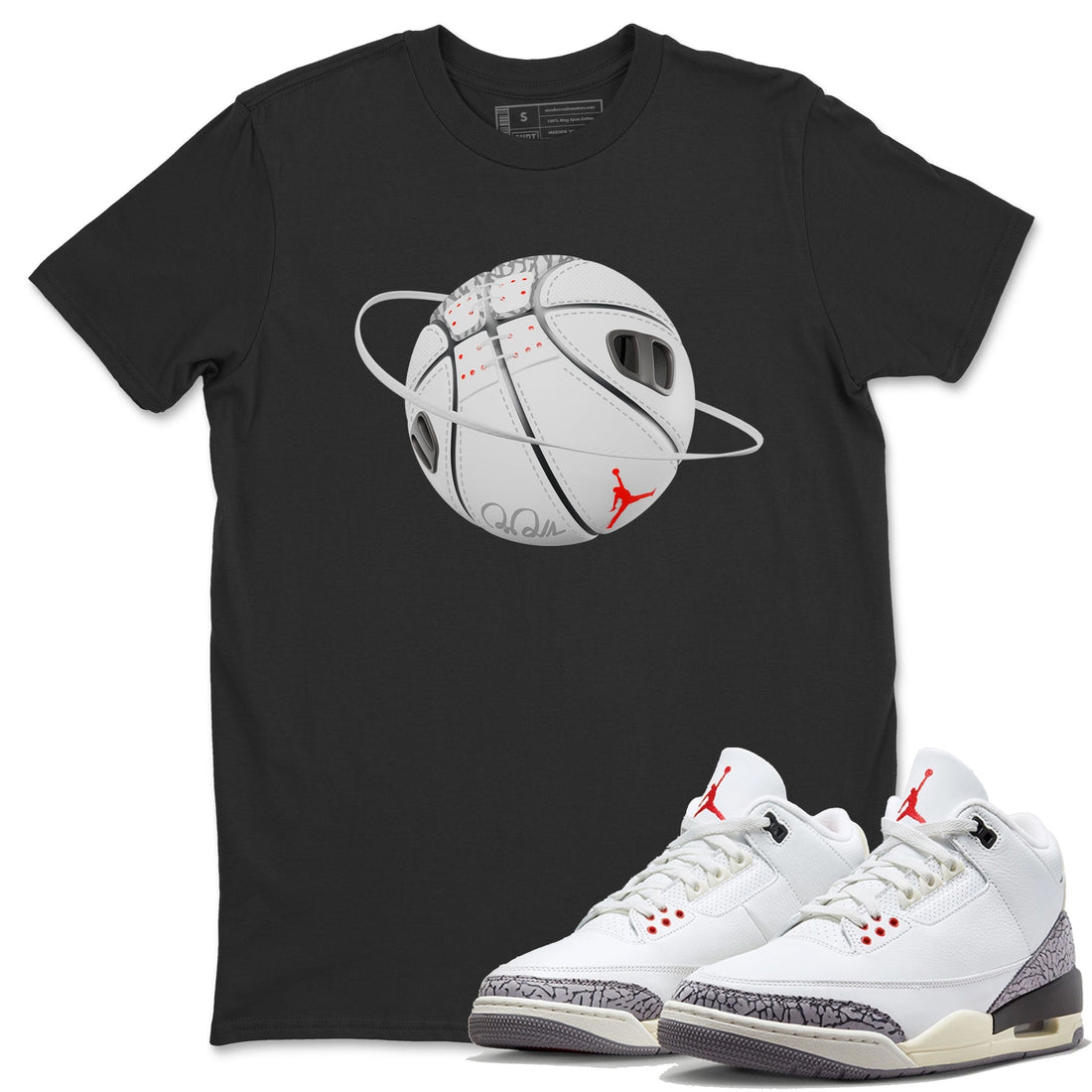 Basketball Planet Unisex Tops - Air Jordan 3 White Cement