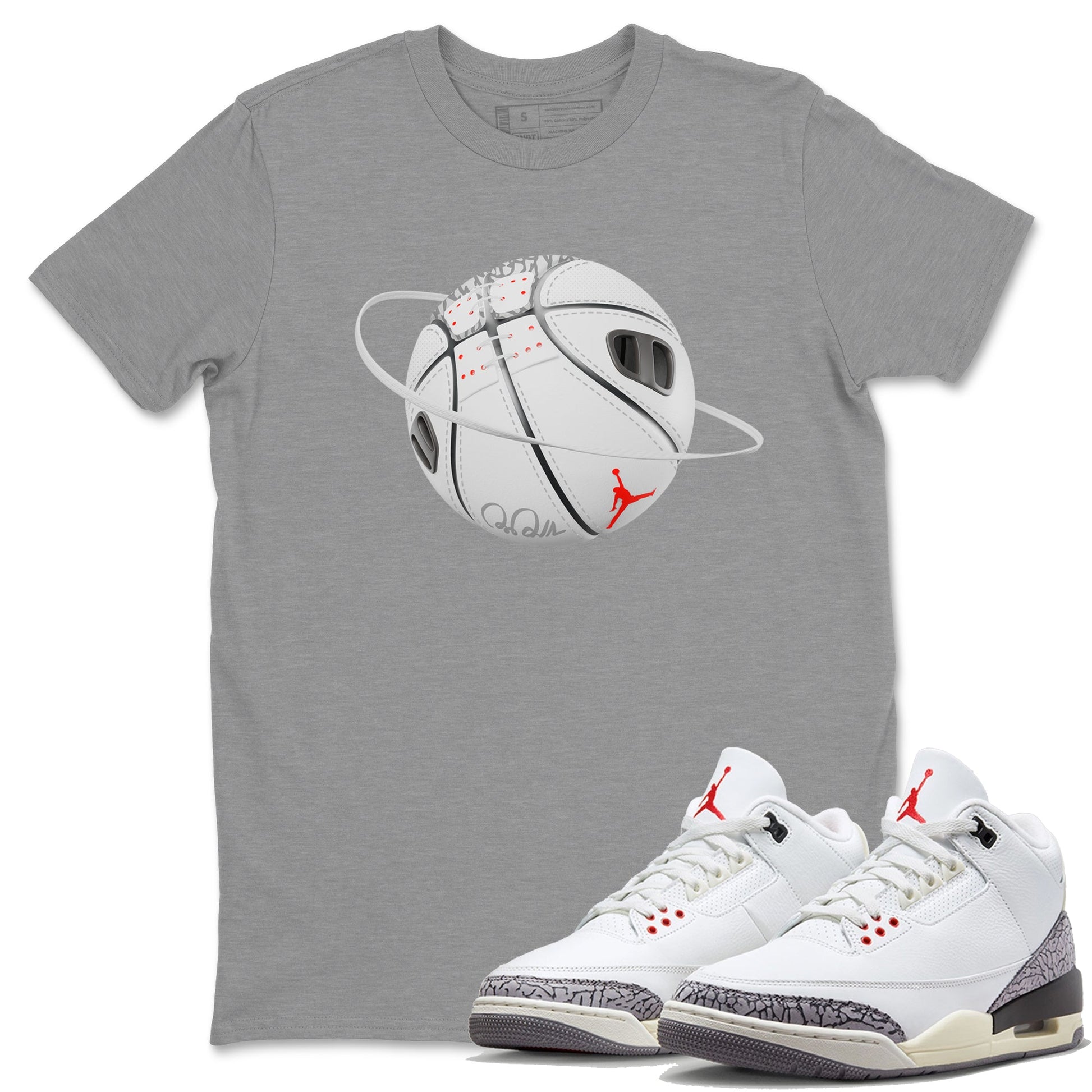 Basketball Planet Unisex Tops - Air Jordan 3 White Cement