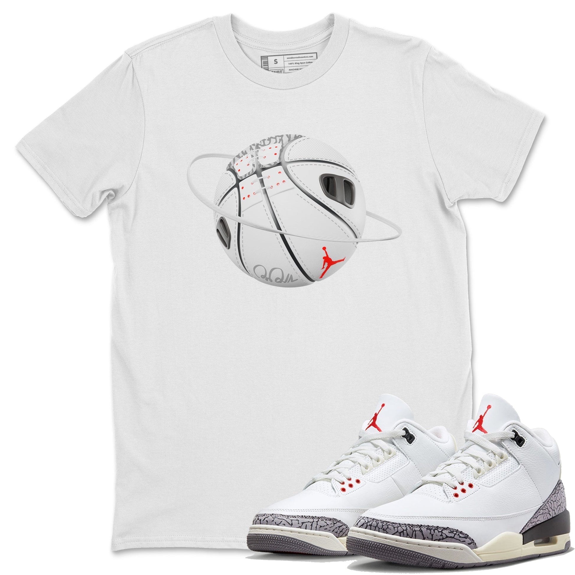 Basketball Planet Unisex Tops - Air Jordan 3 White Cement