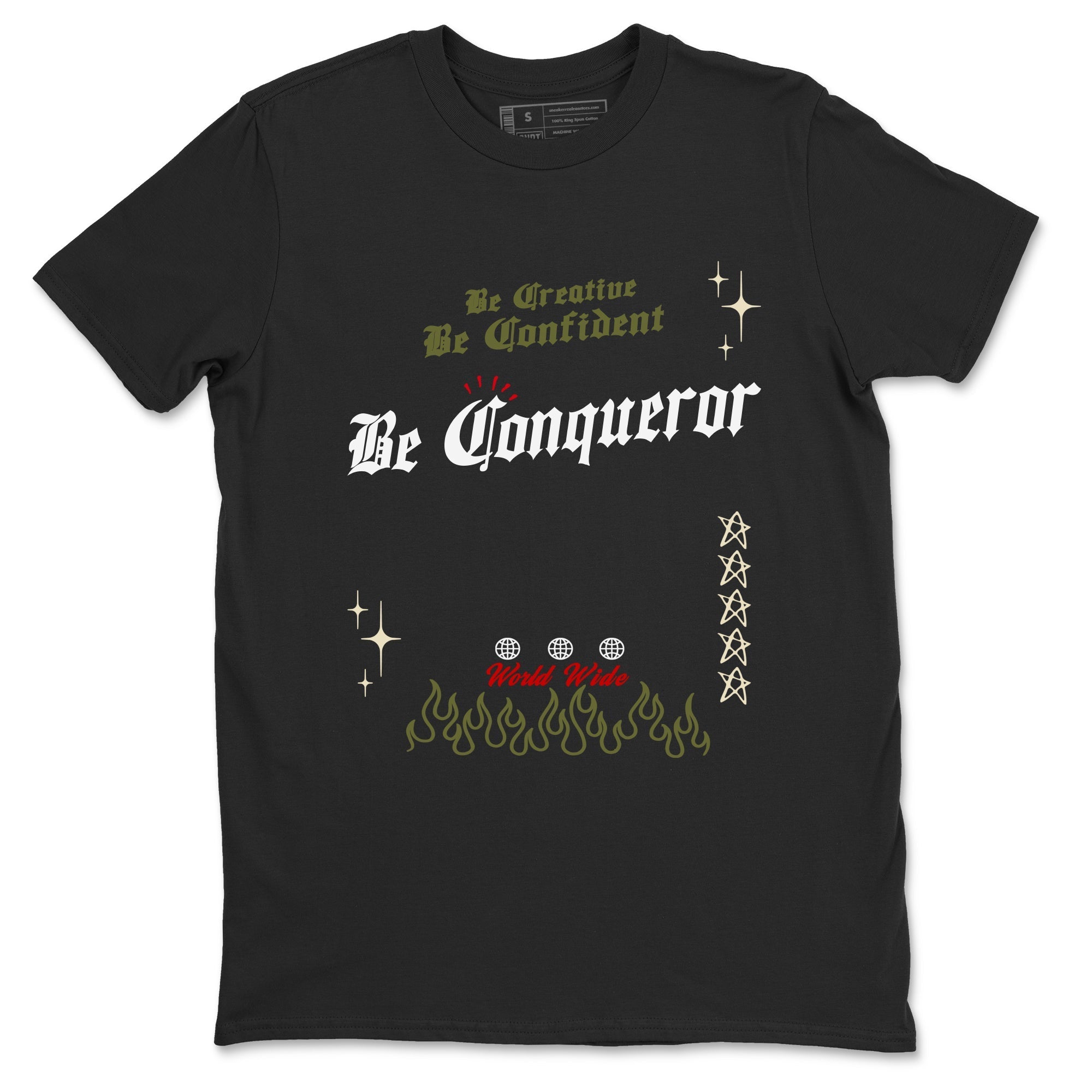 Be Conqueror Sneaker Tees - Air Jordan 1 Travis Scott Medium Olive