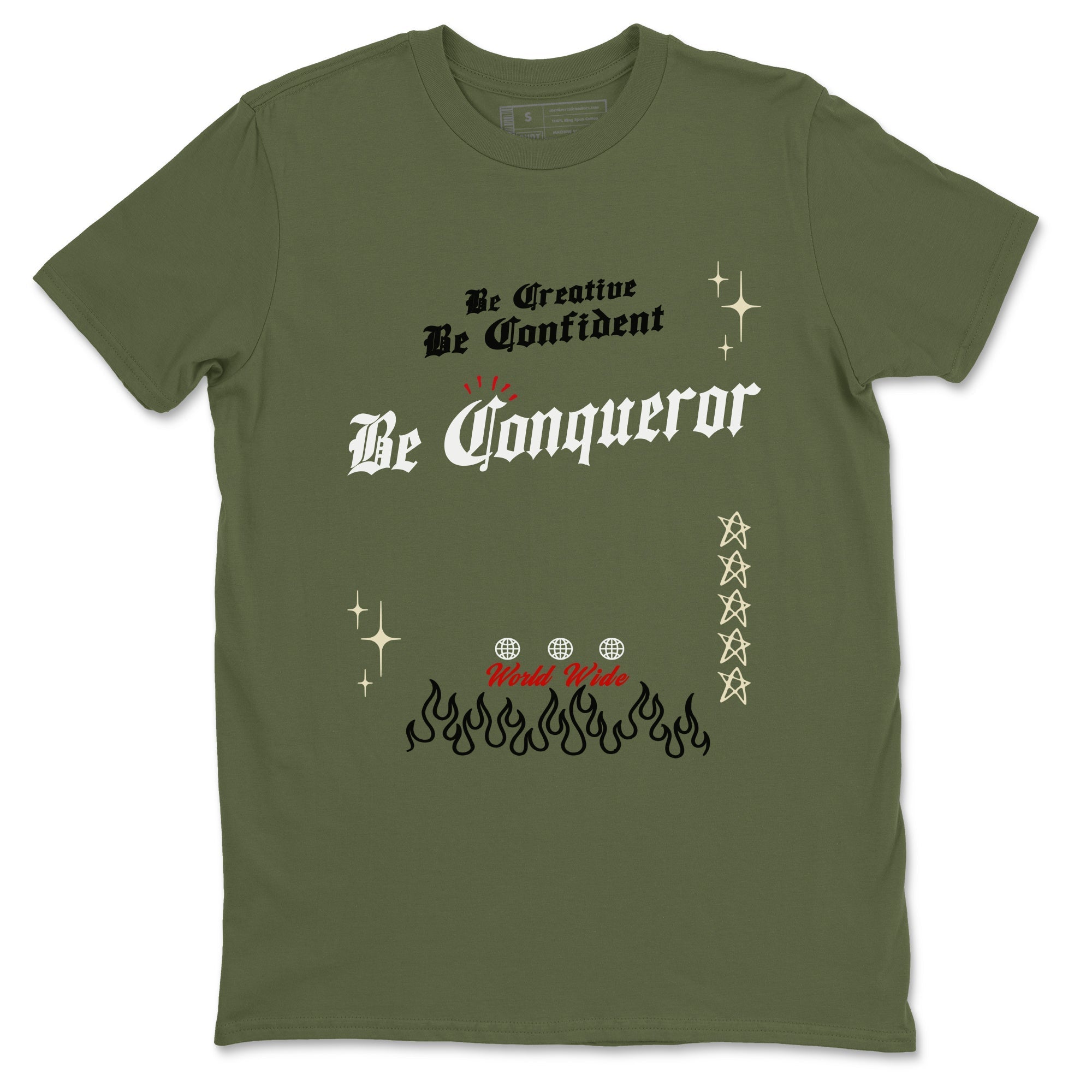 Be Conqueror Sneaker Tees - Air Jordan 1 Travis Scott Medium Olive