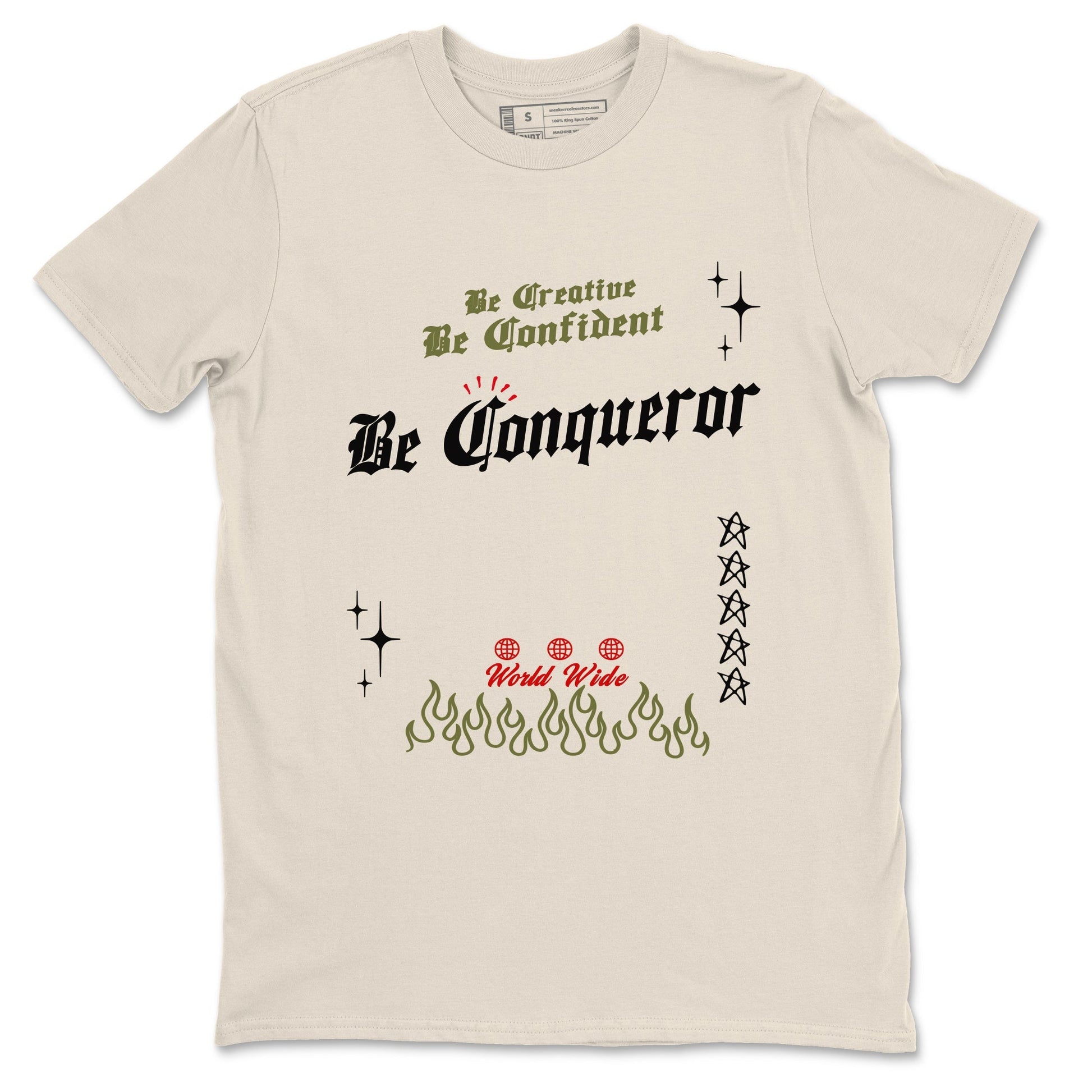 Be Conqueror Sneaker Tees - Air Jordan 1 Travis Scott Medium Olive