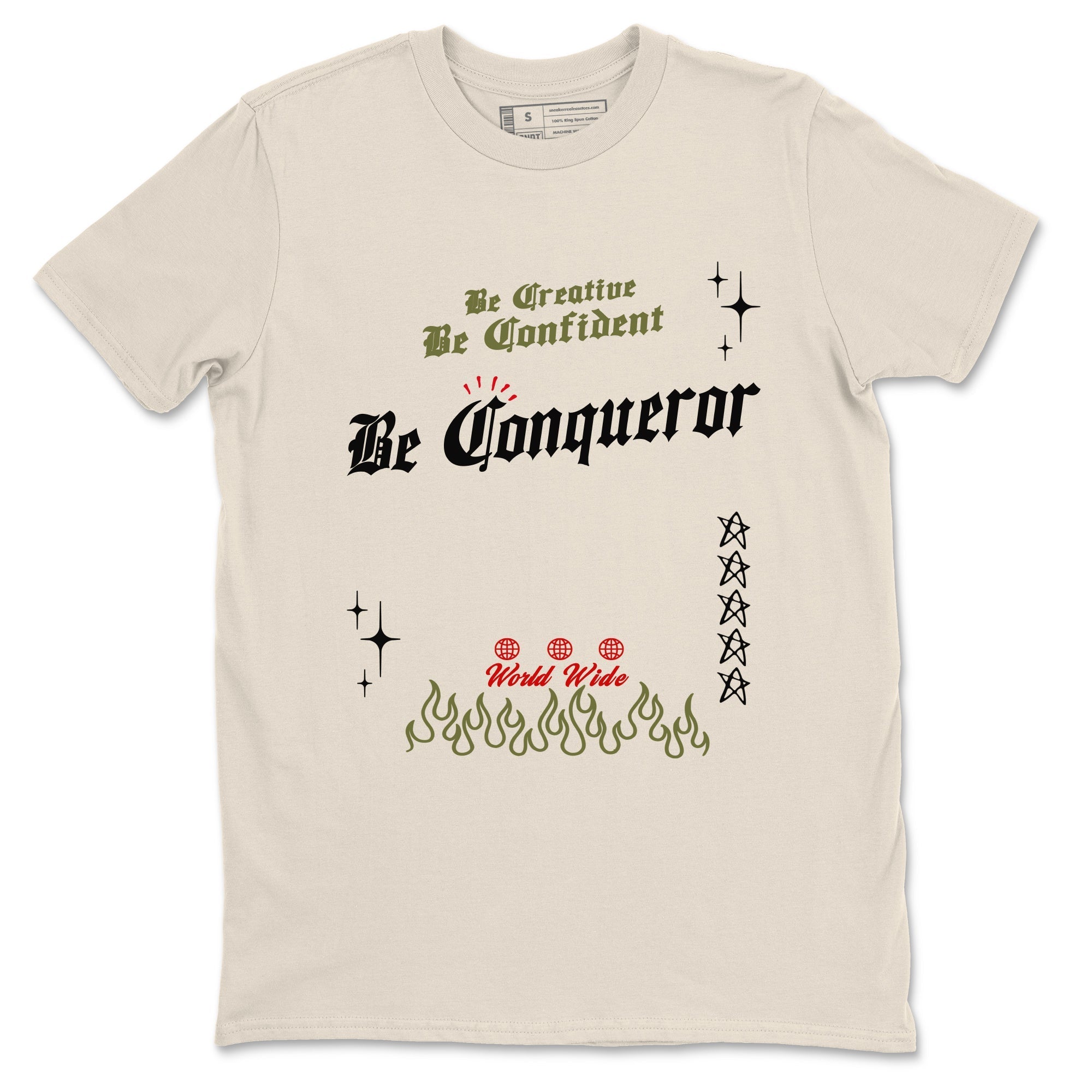 Be Conqueror Sneaker Tees - Air Jordan 1 Travis Scott Medium Olive
