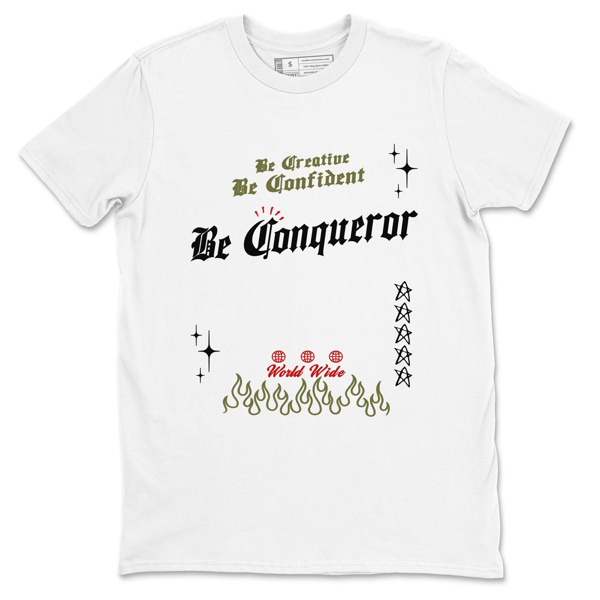 Be Conqueror Sneaker Tees - Air Jordan 1 Travis Scott Medium Olive