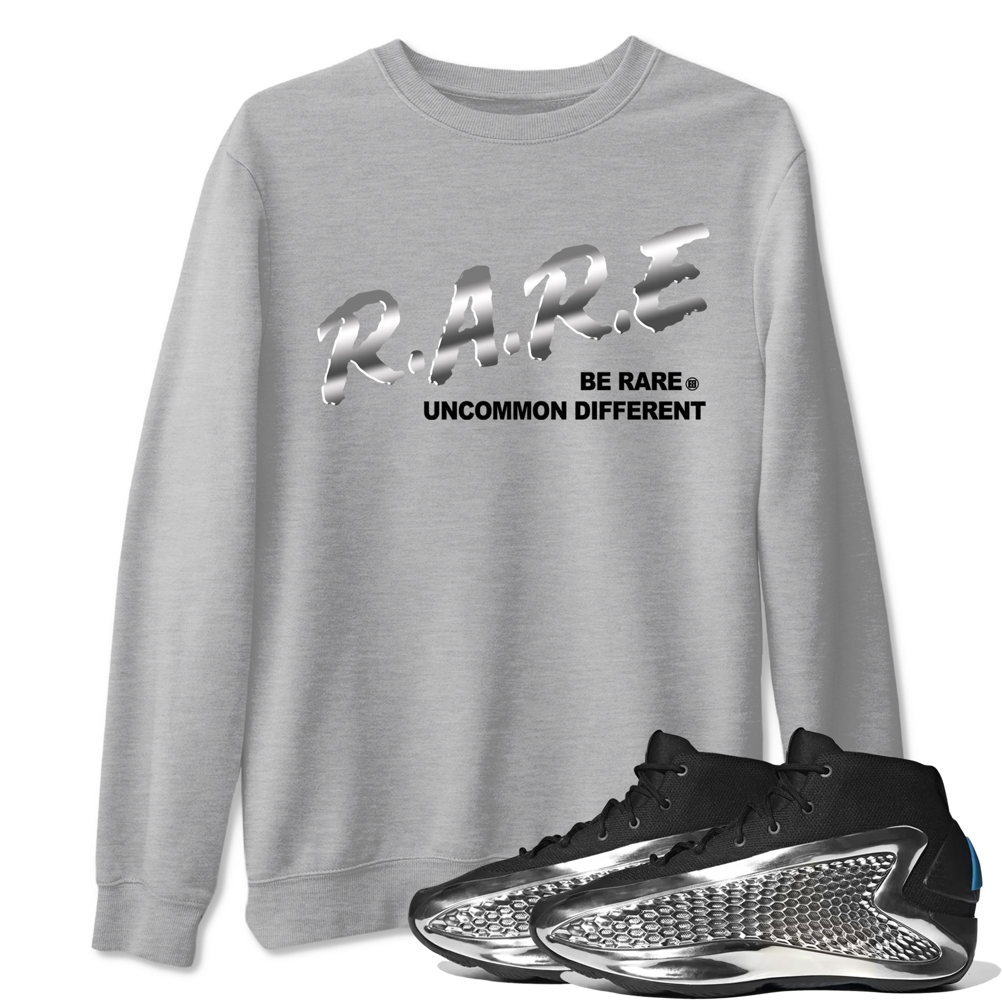 Be Rare Uncommon Different Sneaker Tees - AE 1 Silver Metallic