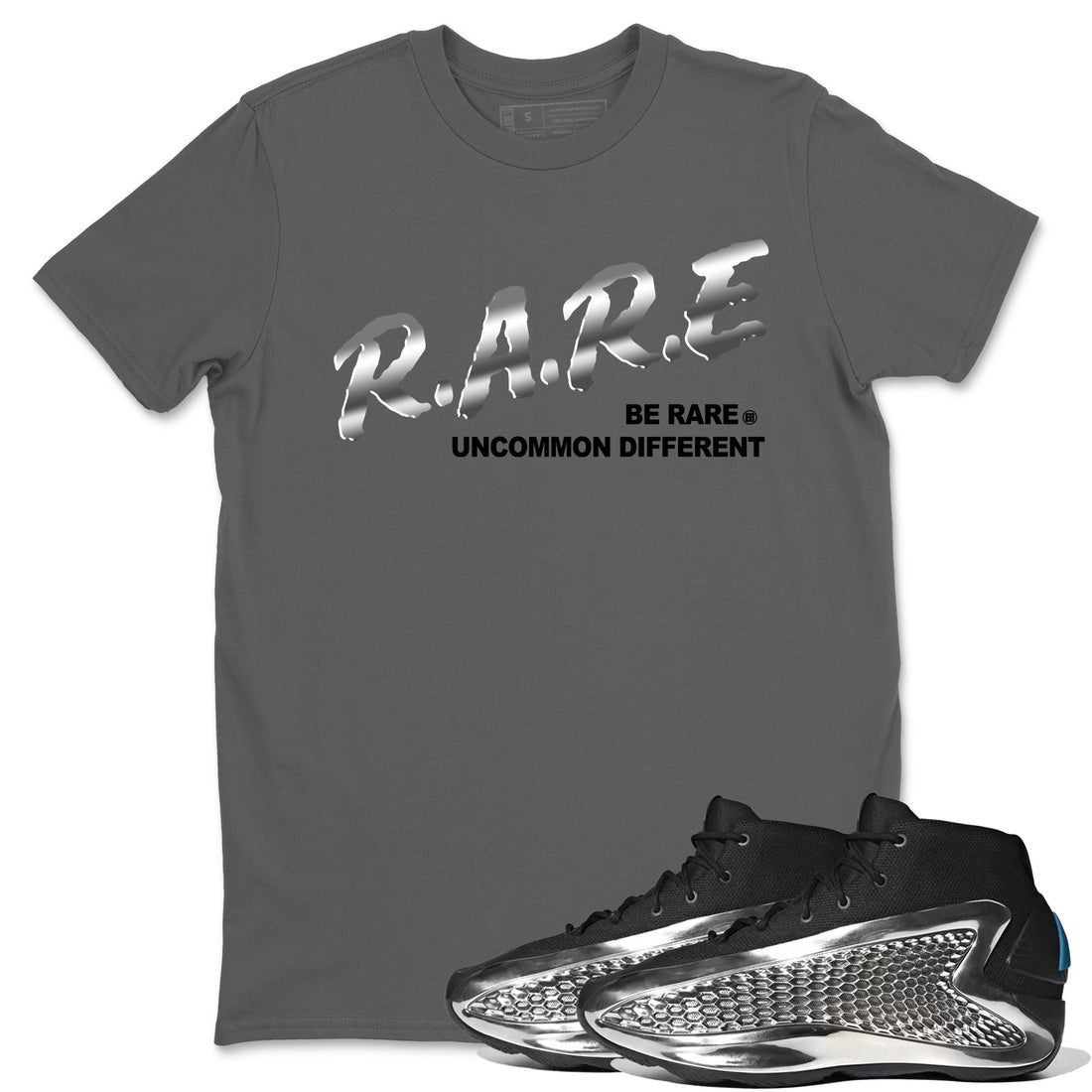 Be Rare Uncommon Different Sneaker Tees - AE 1 Silver Metallic