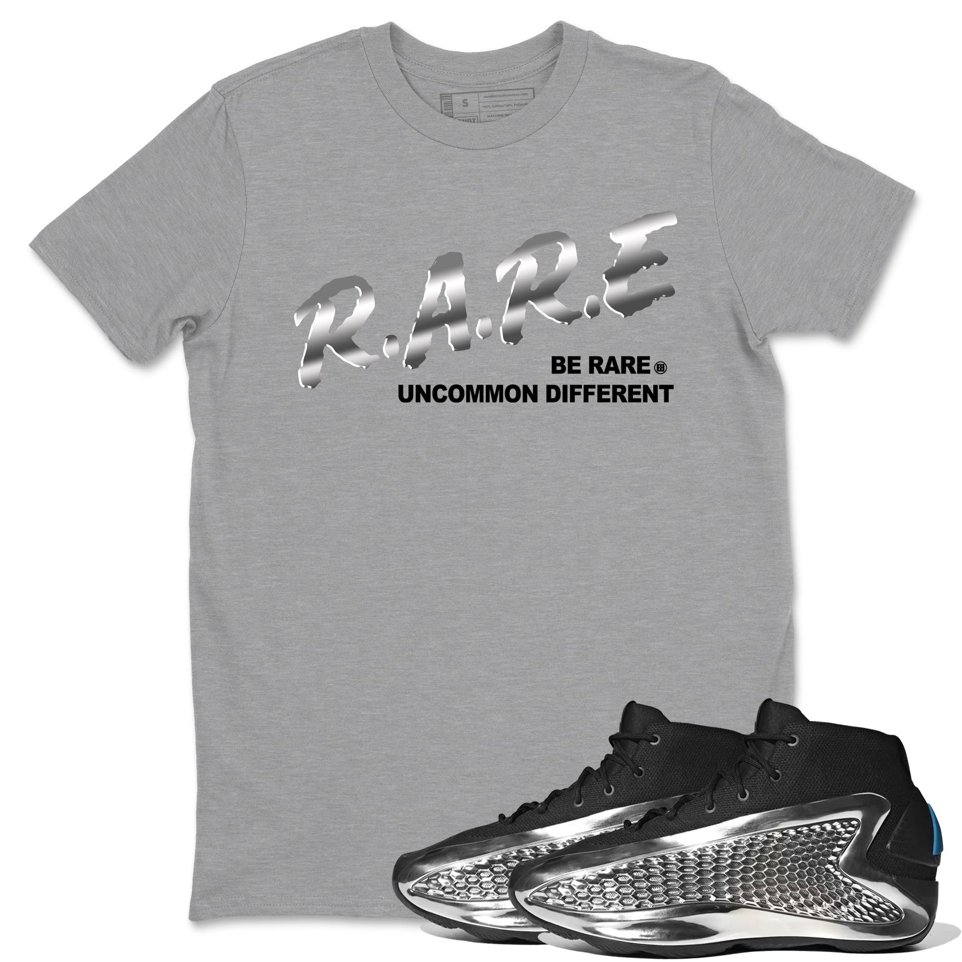 Be Rare Uncommon Different Sneaker Tees - AE 1 Silver Metallic