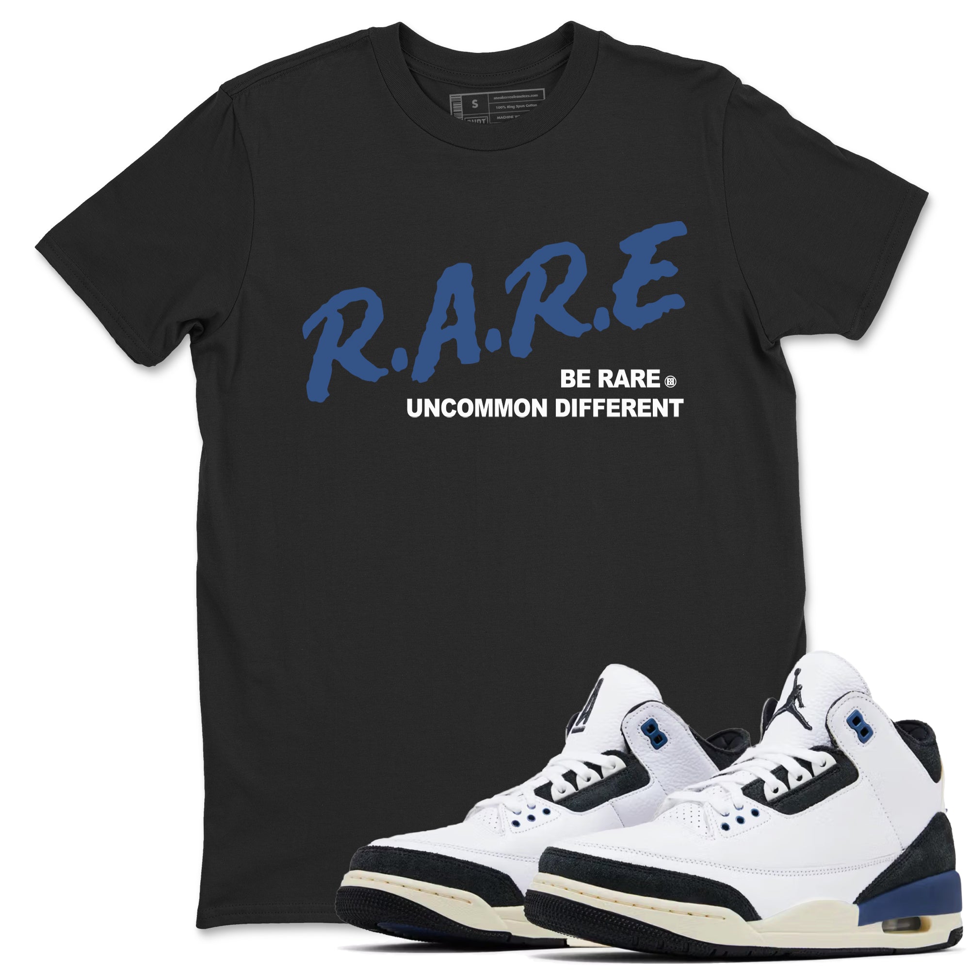 Be Rare Uncommon Different Sneaker Tees - Air Jordan 3 A Ma Maniere x Diffused Blue