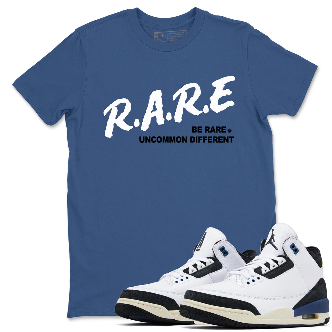 Be Rare Uncommon Different Sneaker Tees - Air Jordan 3 A Ma Maniere x Diffused Blue