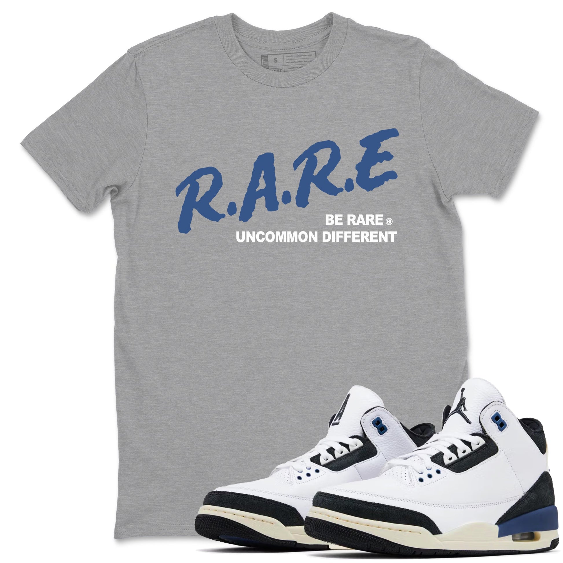 Be Rare Uncommon Different Sneaker Tees - Air Jordan 3 A Ma Maniere x Diffused Blue