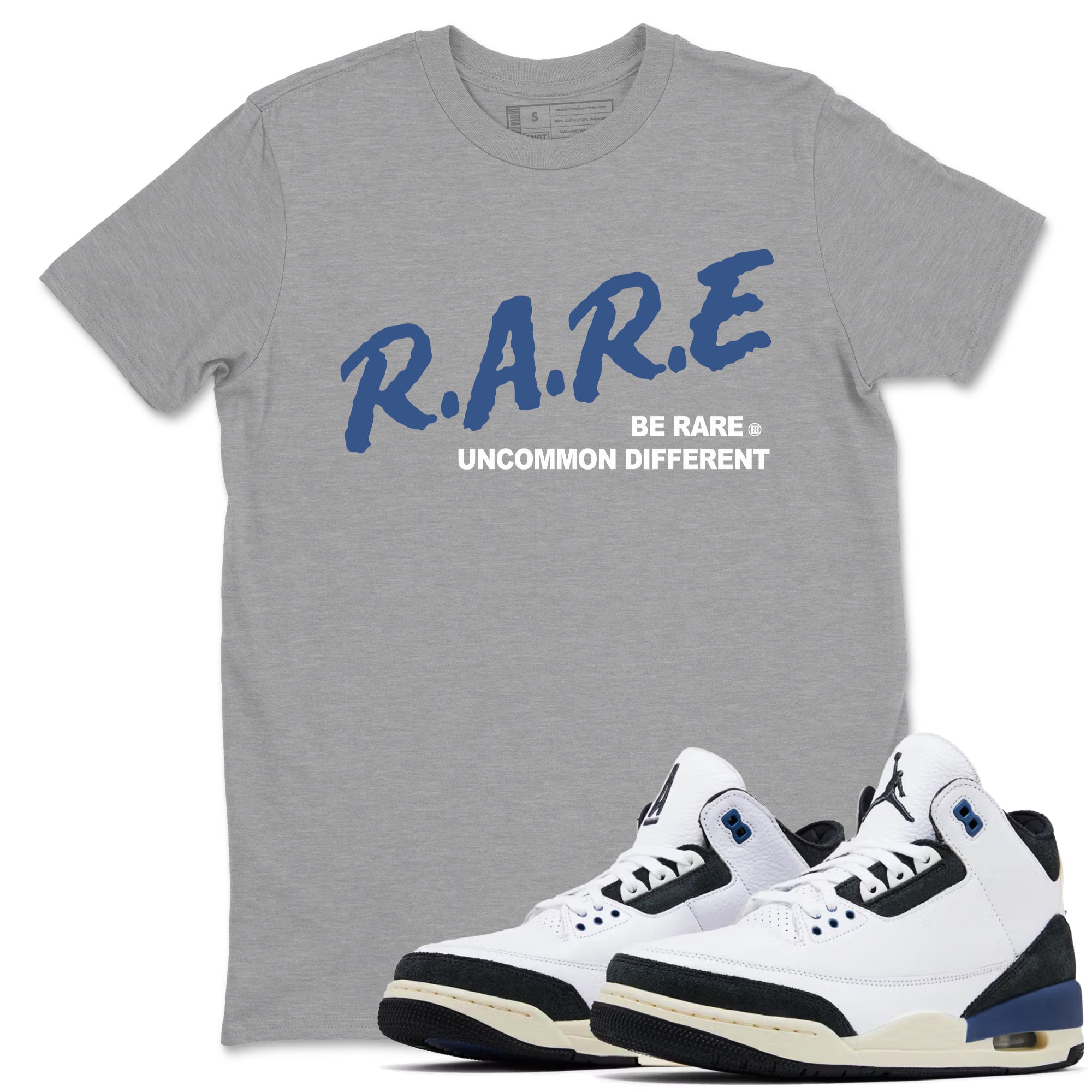 Be Rare Uncommon Different Sneaker Tees - Air Jordan 3 A Ma Maniere x Diffused Blue