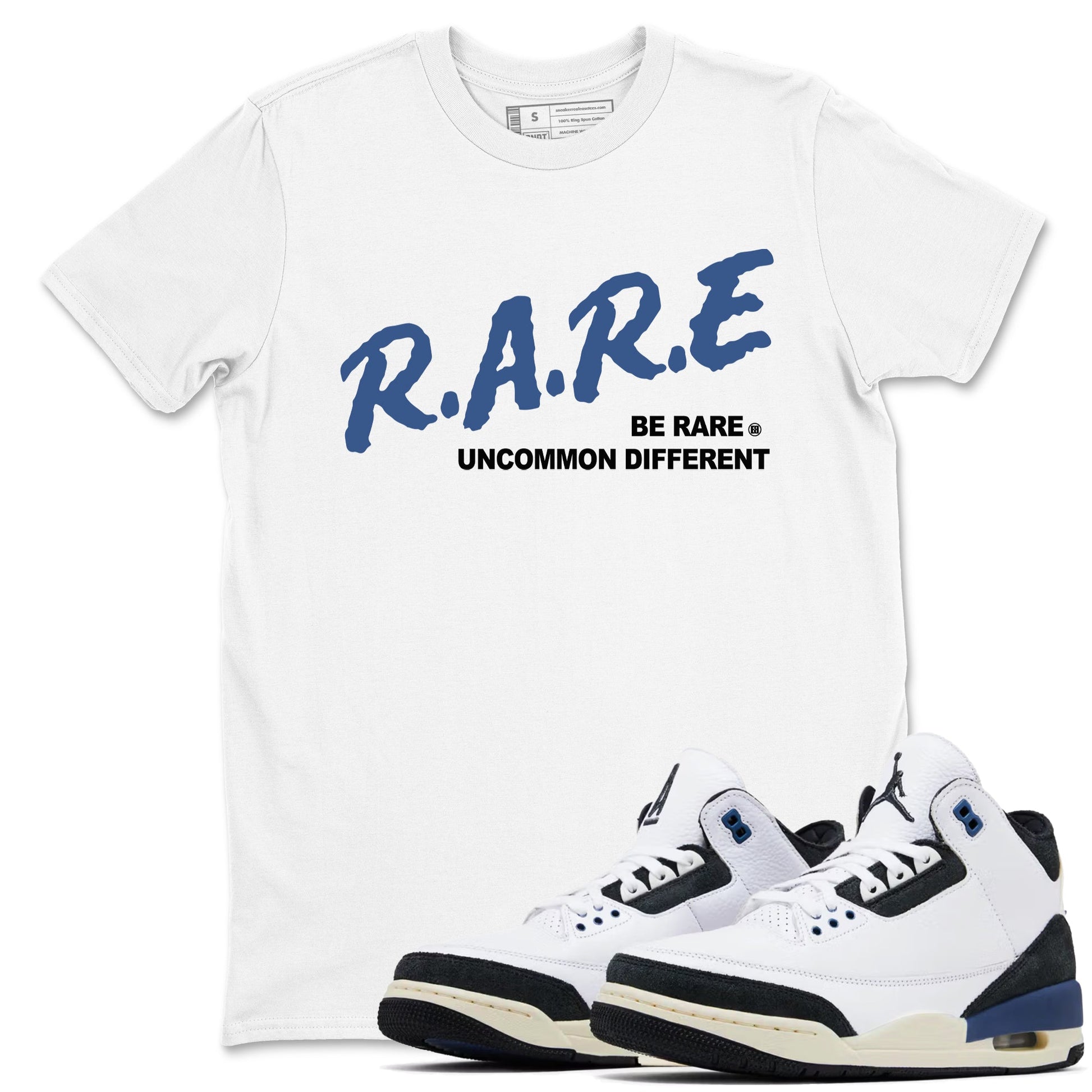 Be Rare Uncommon Different Sneaker Tees - Air Jordan 3 A Ma Maniere x Diffused Blue