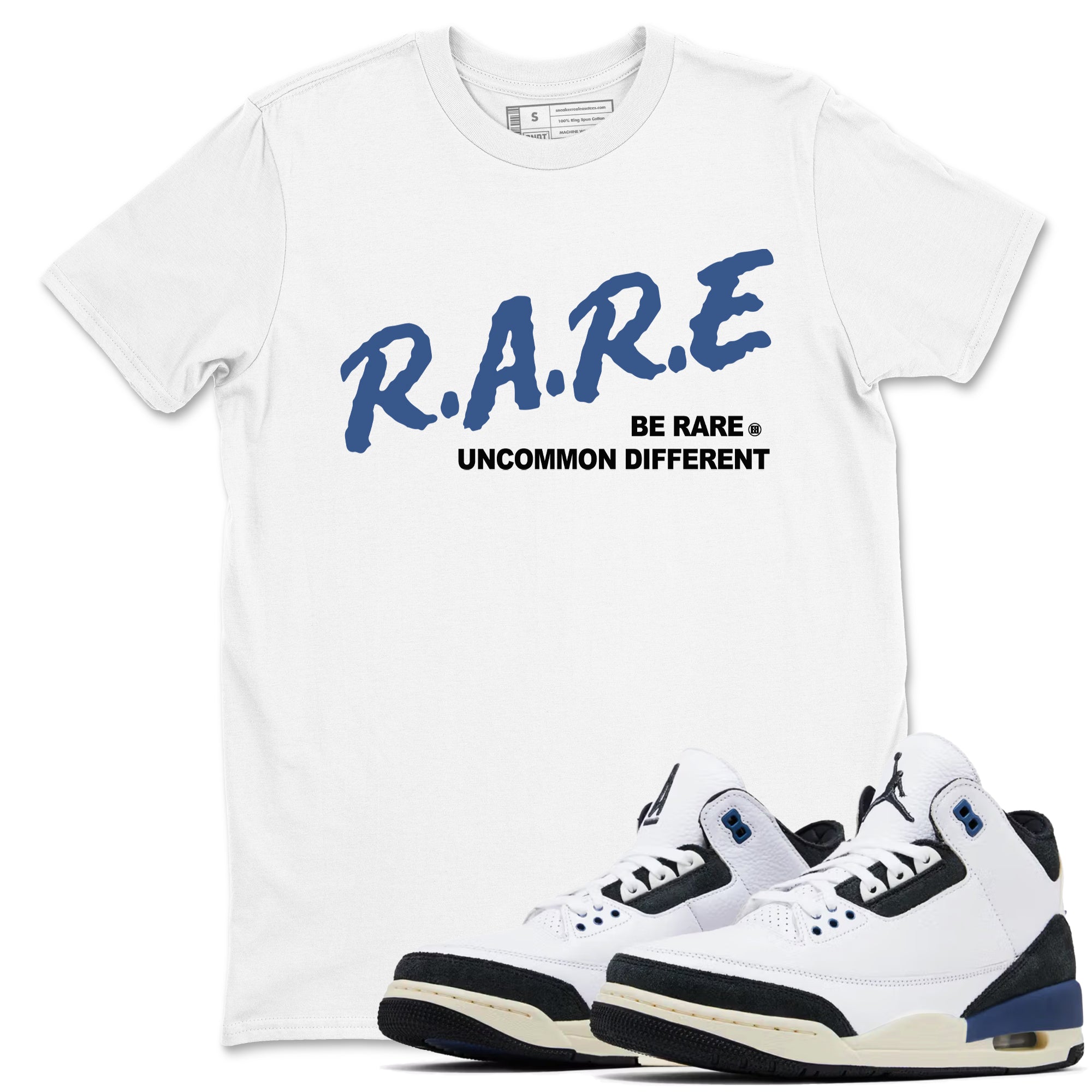 Be Rare Uncommon Different Sneaker Tees - Air Jordan 3 A Ma Maniere x Diffused Blue