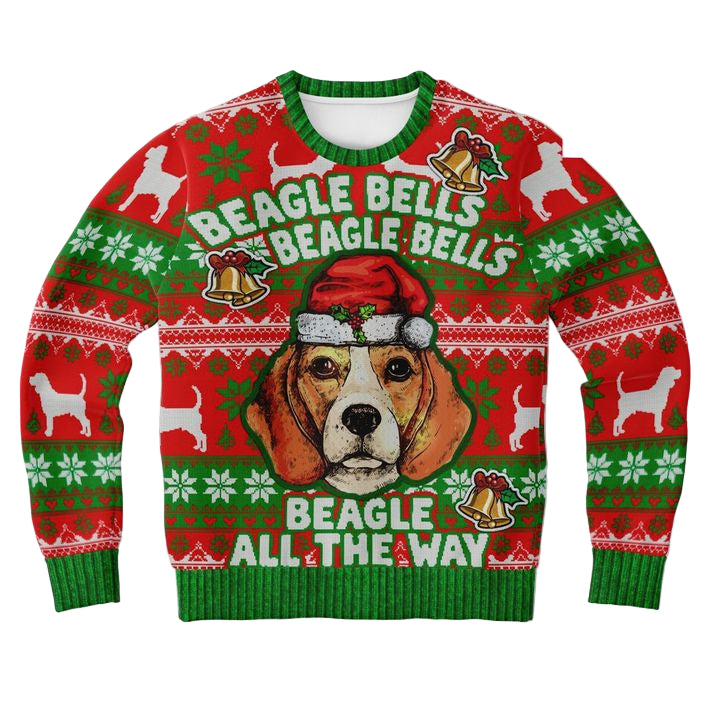 Beagle Bells Tacky Beagle Lover Secret Santa Dog Dad 3d Ugly Christmas Sweater ? Usalast