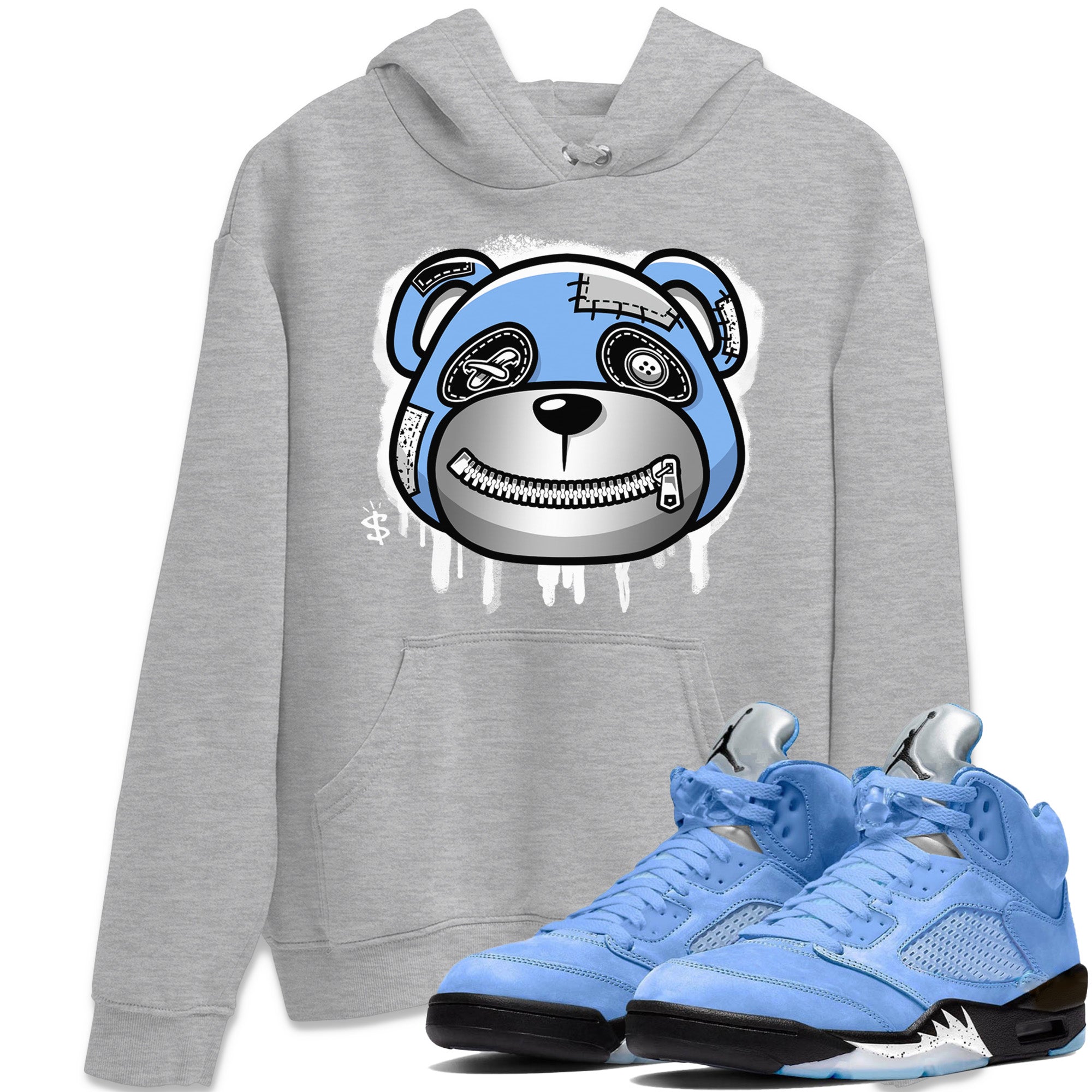 Bear Face Unisex Tops - Air Jordan 5 UNC