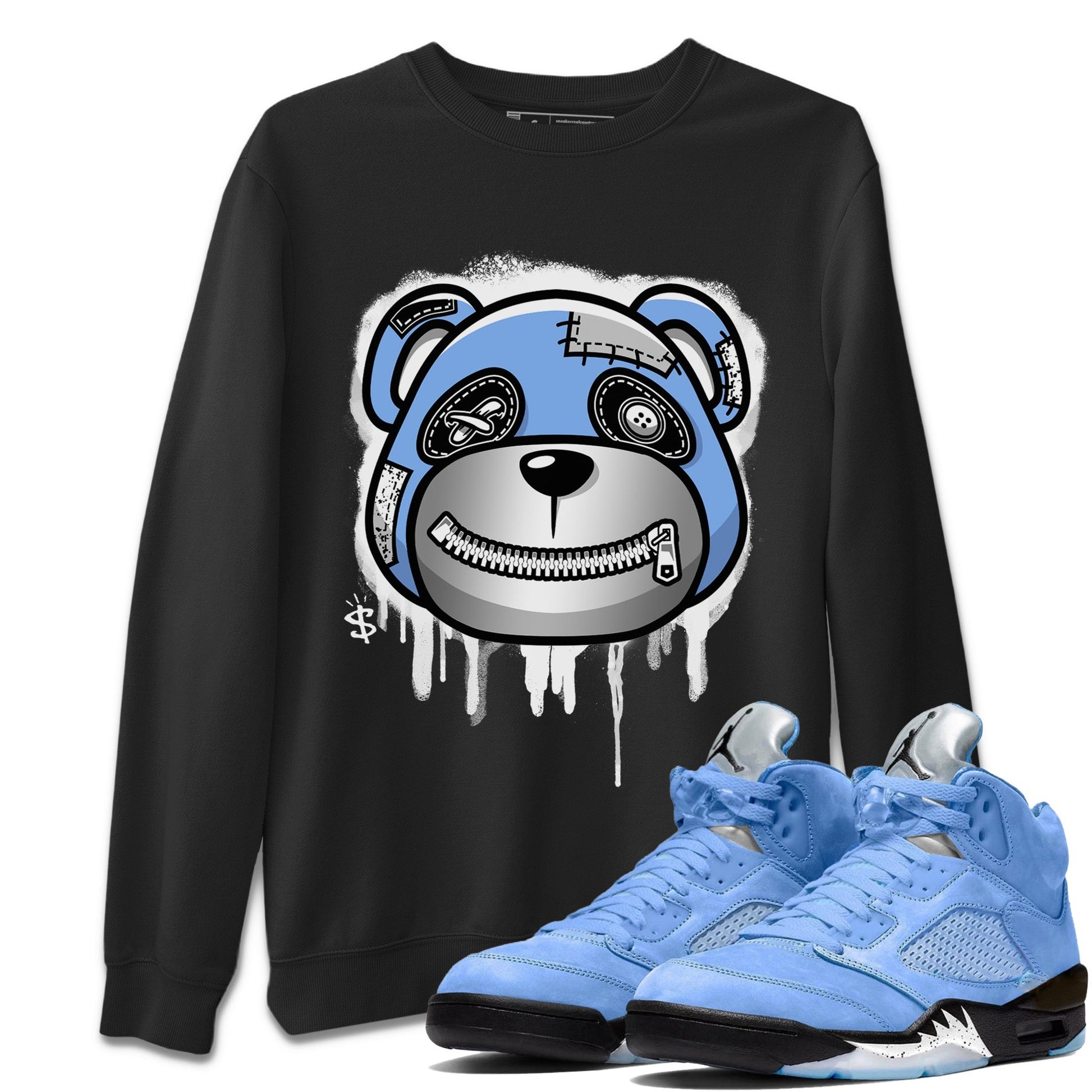 Bear Face Unisex Tops - Air Jordan 5 UNC